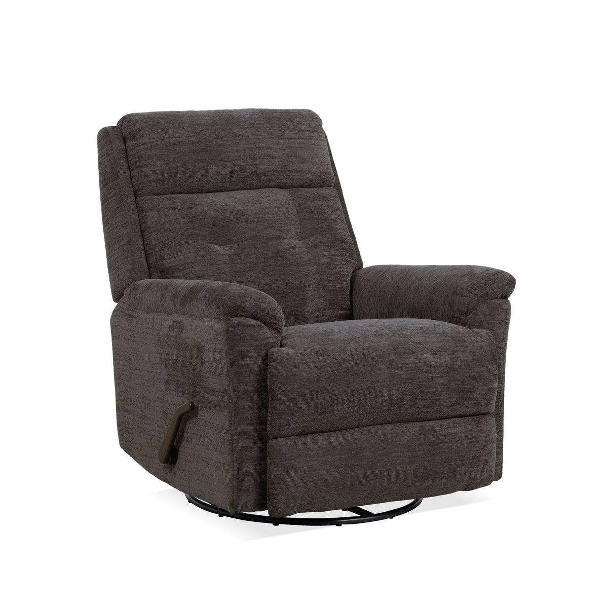 Sophisticated Steel Fabric Perfect Match Swivel Gliding Recliner