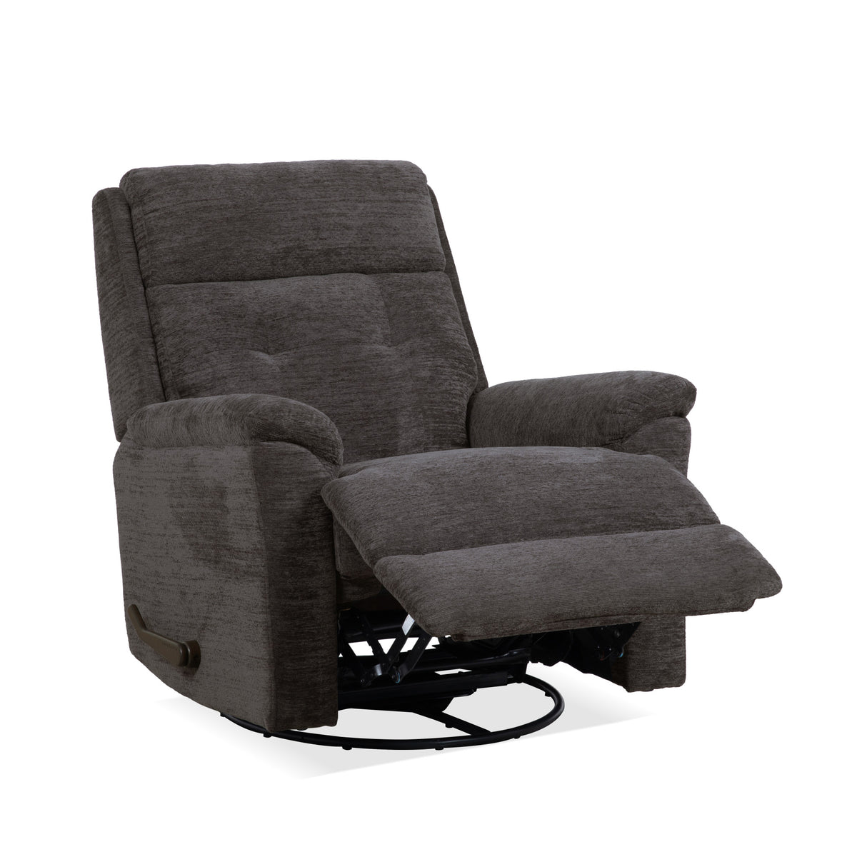 Sophisticated Steel Fabric Perfect Match Swivel Gliding Recliner