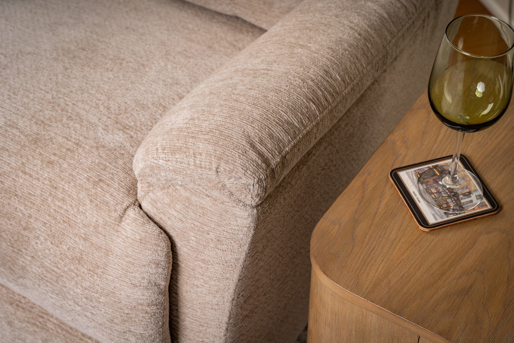 Sophisticated Oat Fabric Perfect Match Power Swivel Gliding Recliner with Power Headrest & Lumbar