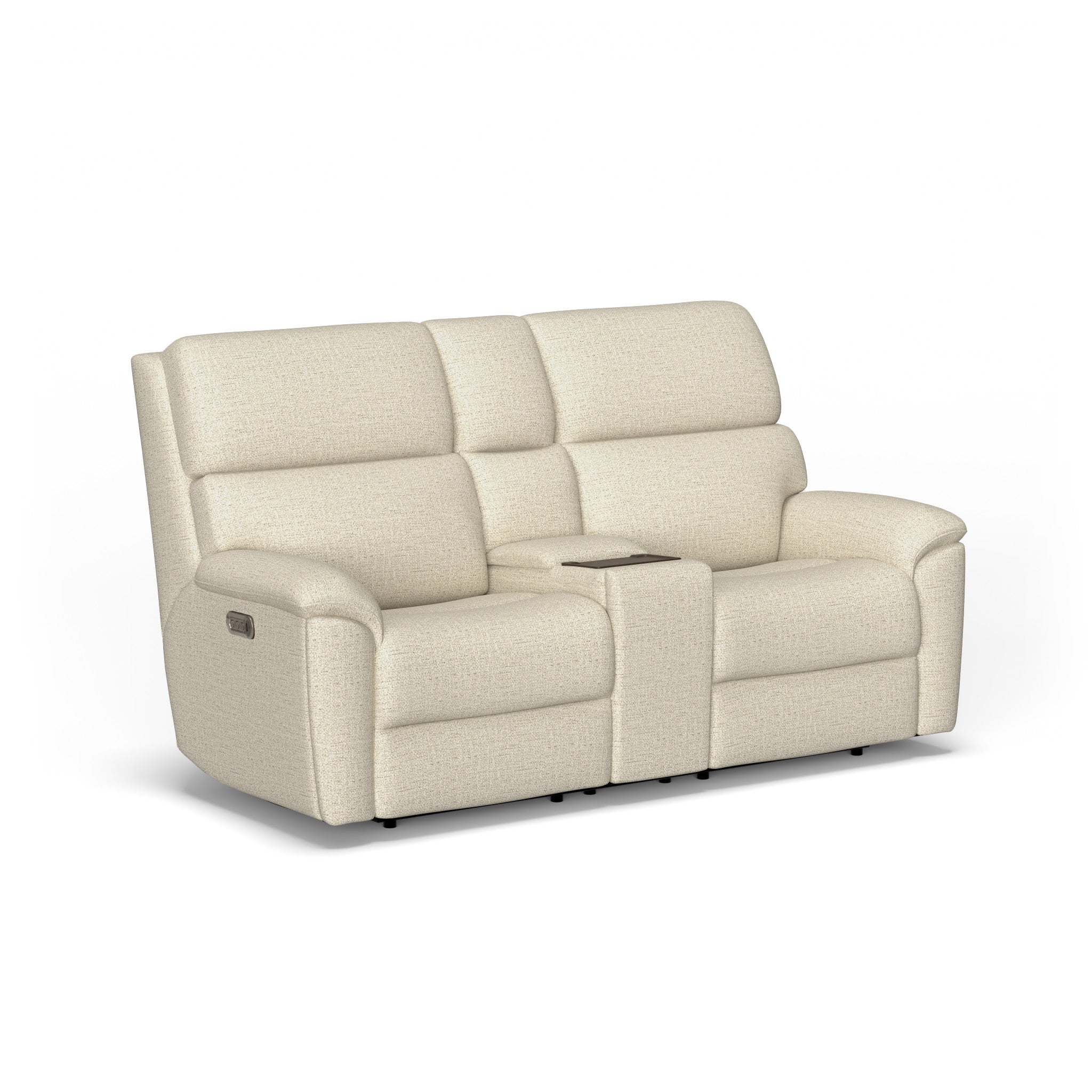 Porter Fabric Power Reclining Loveseat with Console, Power Headrests & Lumbar