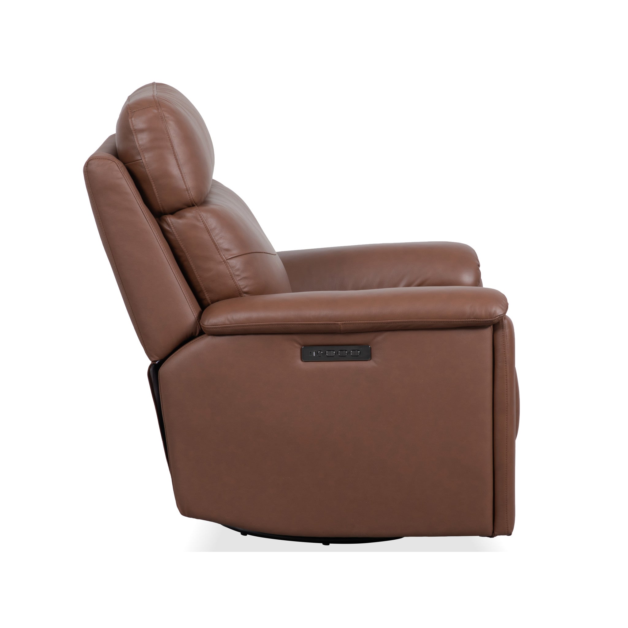 Refined Hickory Leather Perfect Match Power Swivel Gliding Recliner with Power Headrest & Lumbar