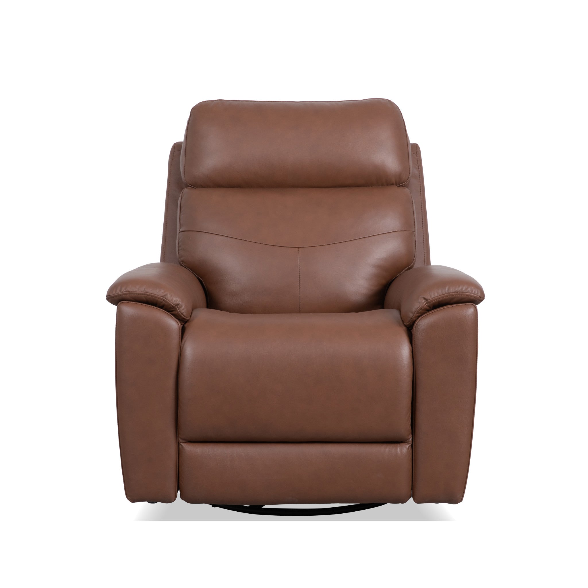 Refined Hickory Leather Perfect Match Power Swivel Gliding Recliner with Power Headrest & Lumbar