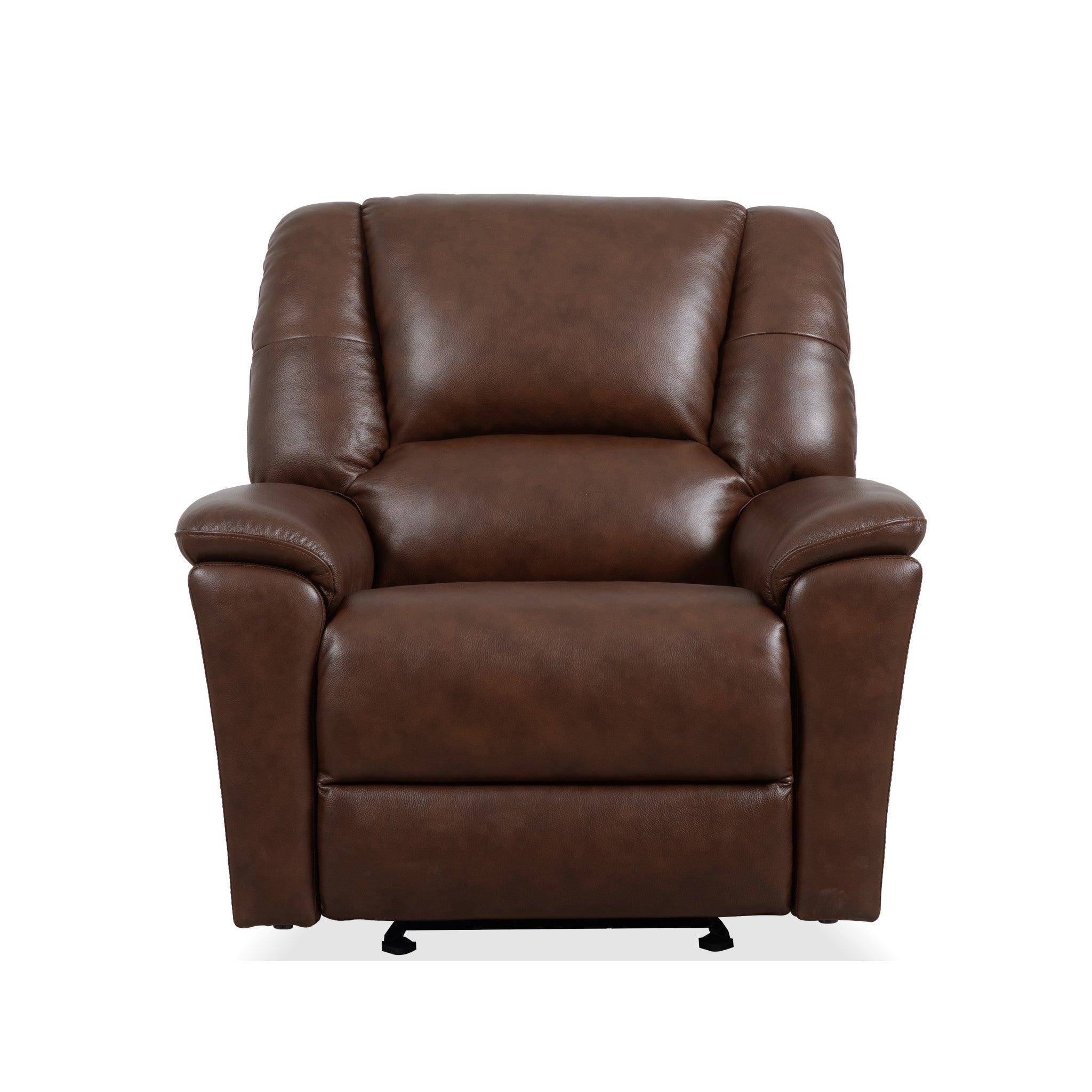 Plush Tavern Brown Leather Perfect Match Power Gliding Recliner with Power Headrest & Lumbar