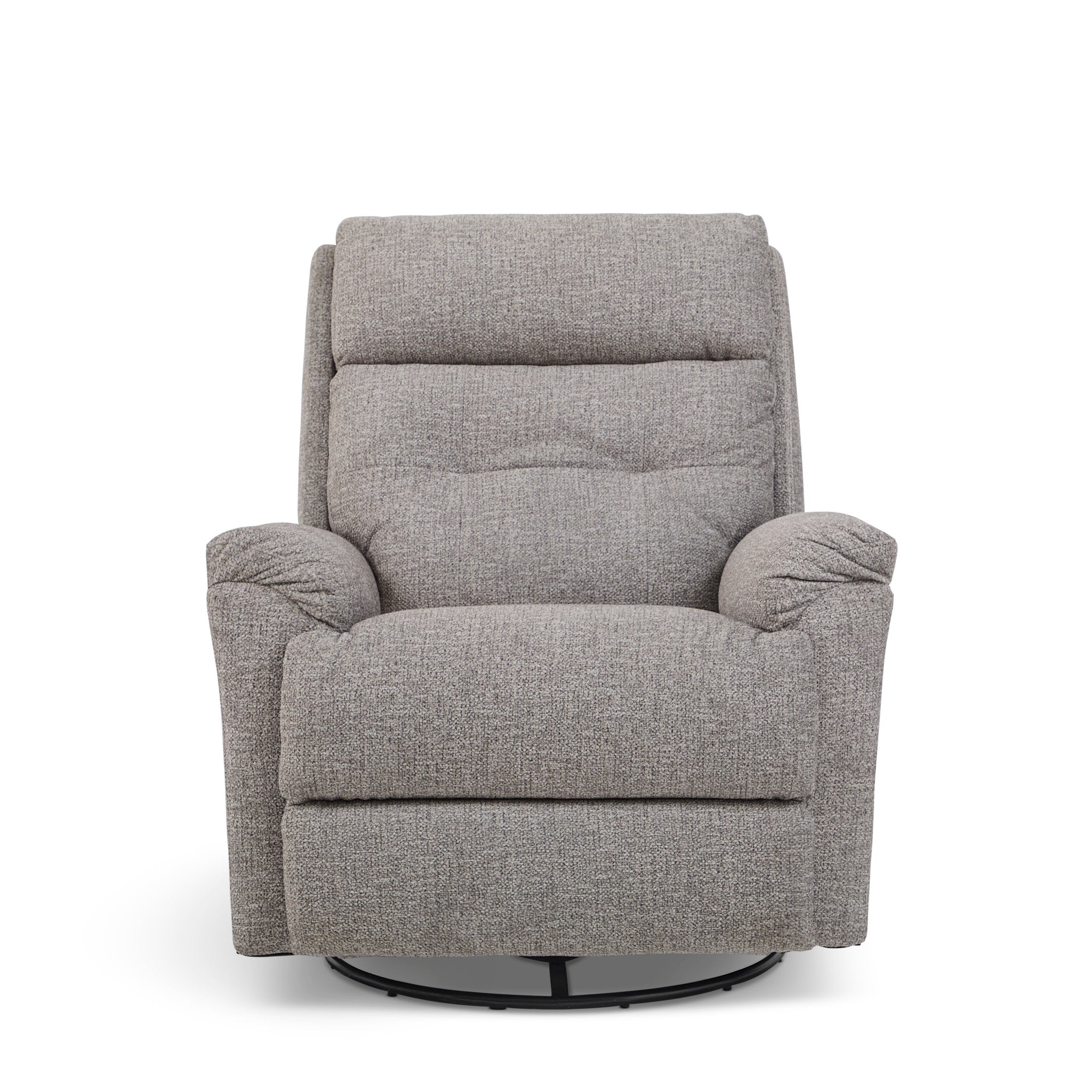 Sophisticated Fabric Power Swivel Gliding Recliner with Power Headrest & Lumbar