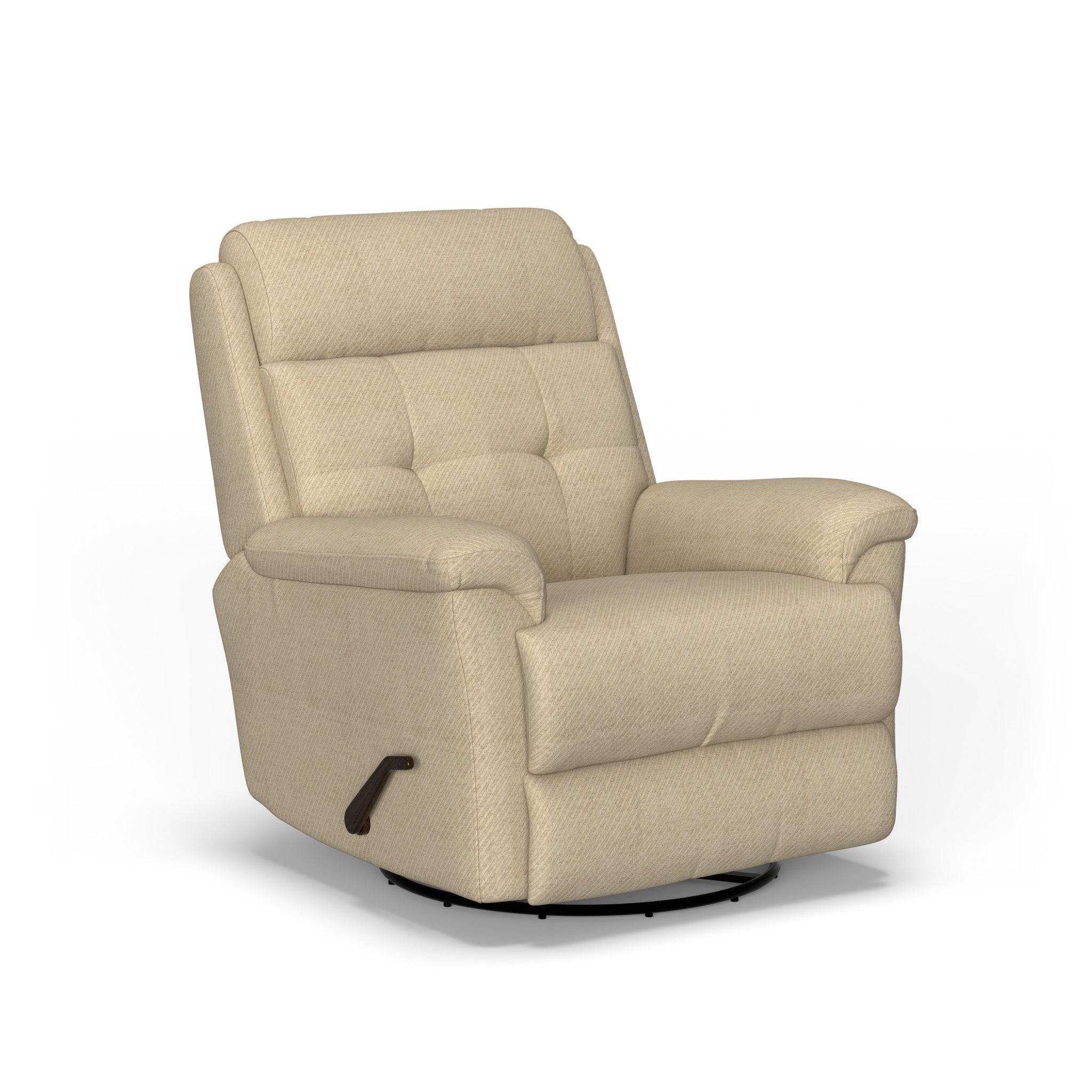 Sophisticated Fabric Swivel Gliding Recliner