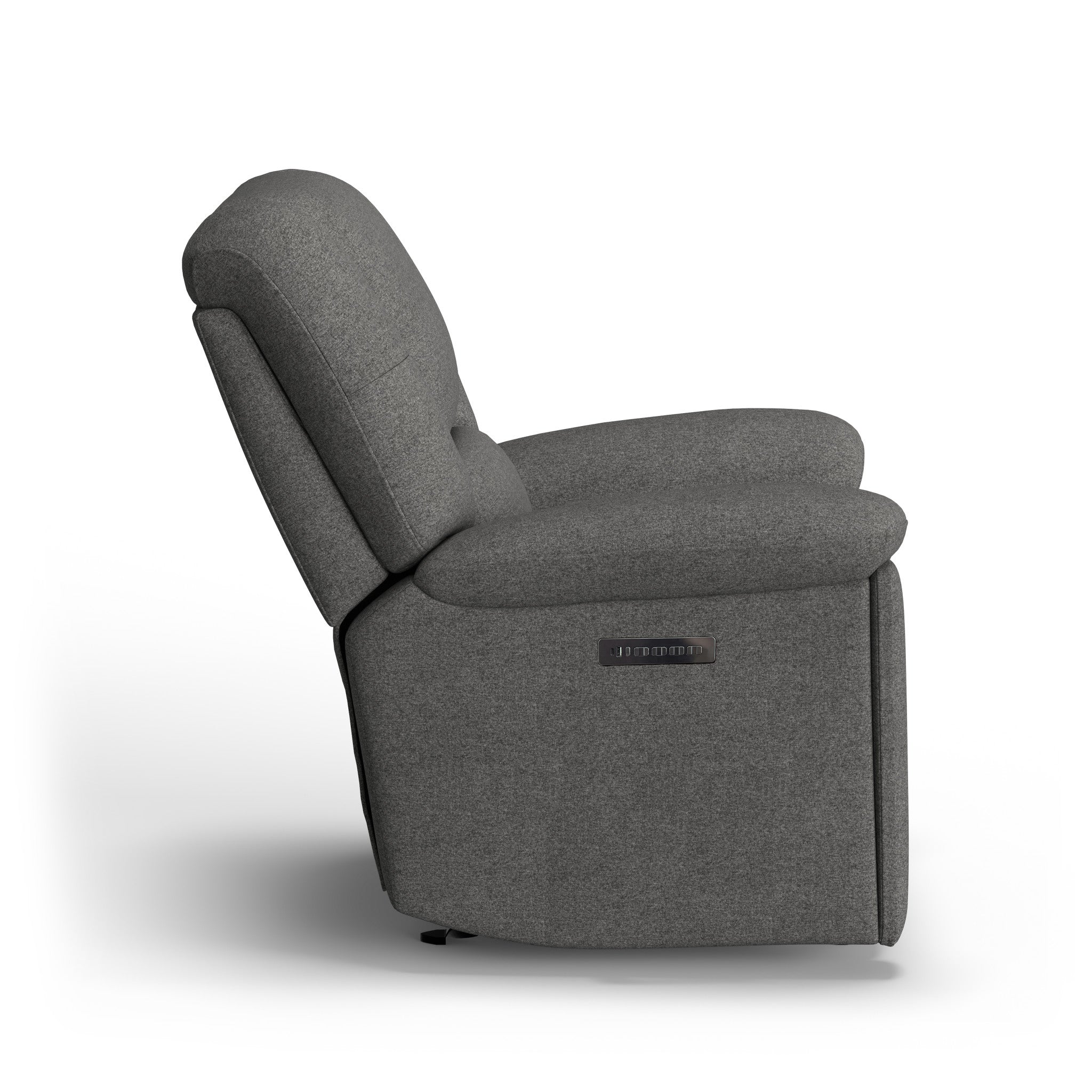 Plush Fabric Power Gliding Recliner with Power Headrest & Lumbar