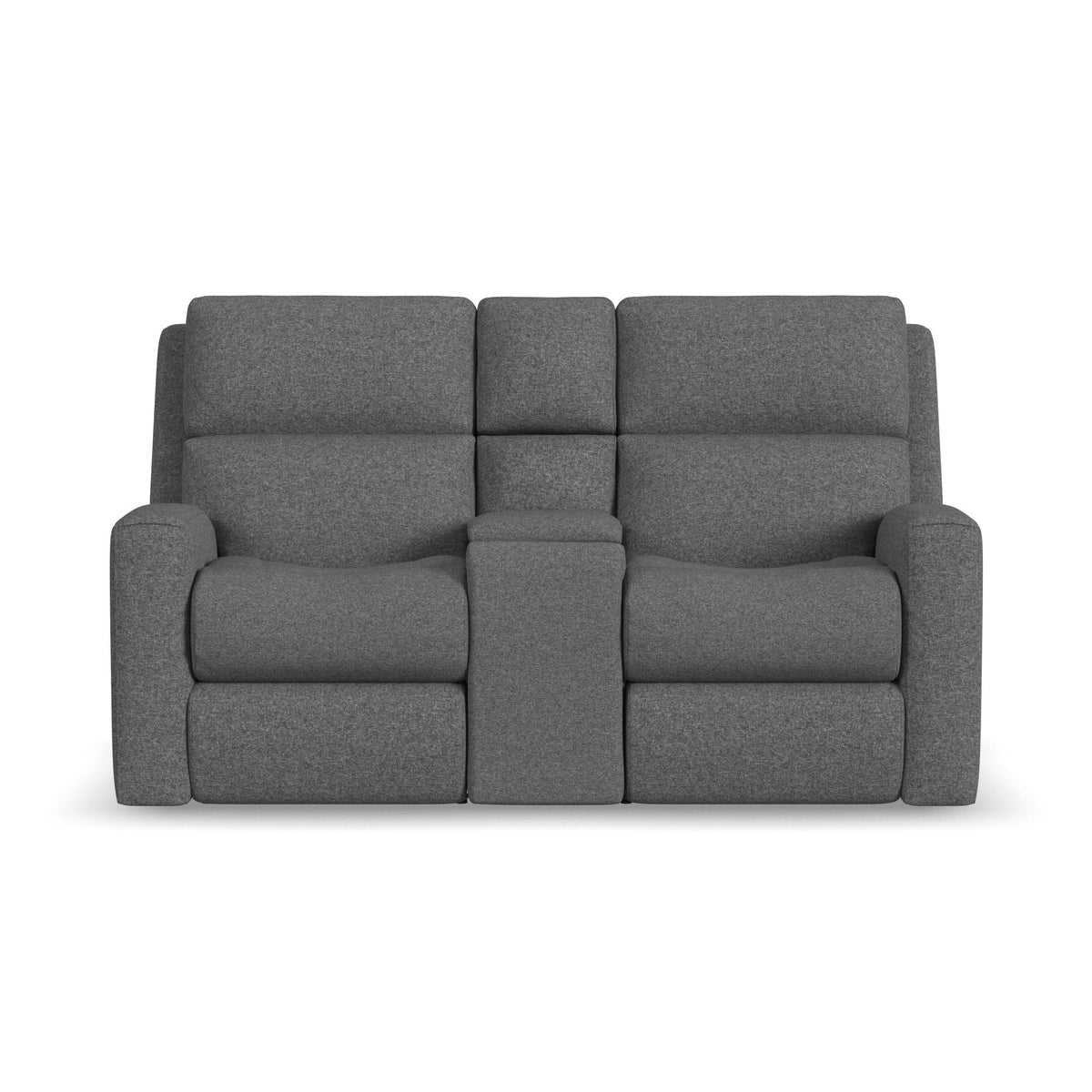 Score Fabric Power Reclining Loveseat with Console & Power Headrests & Lumbar