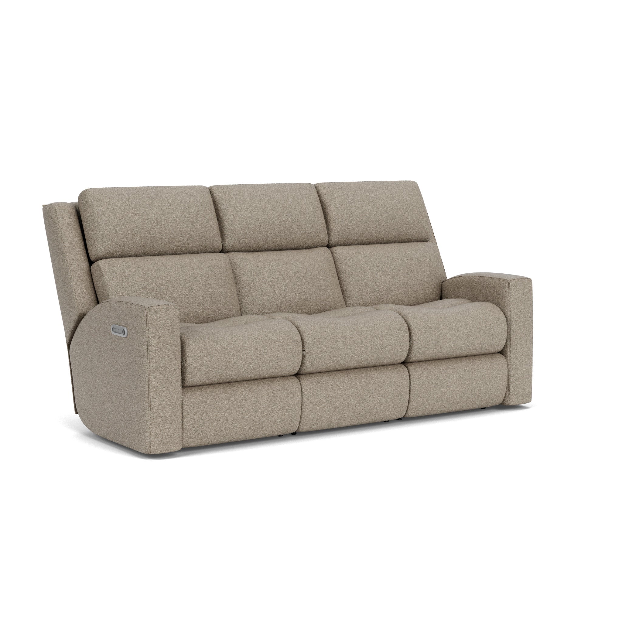 Score Fabric Power Reclining Sofa with Power Headrests & Lumbar