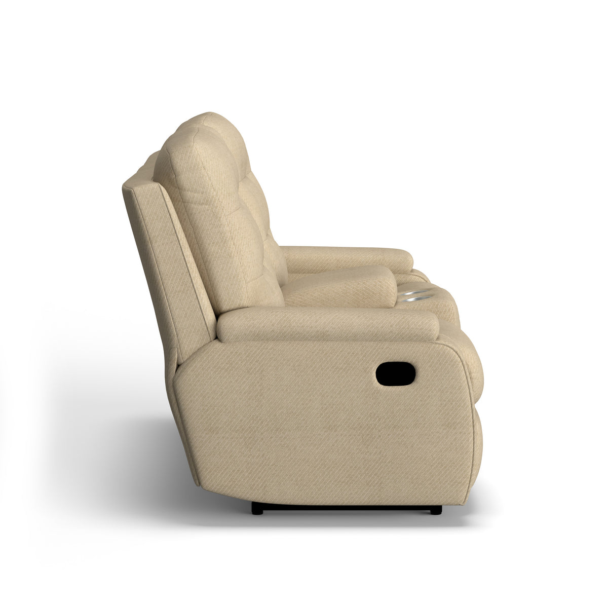 Kerrie Fabric Reclining Loveseat with Console