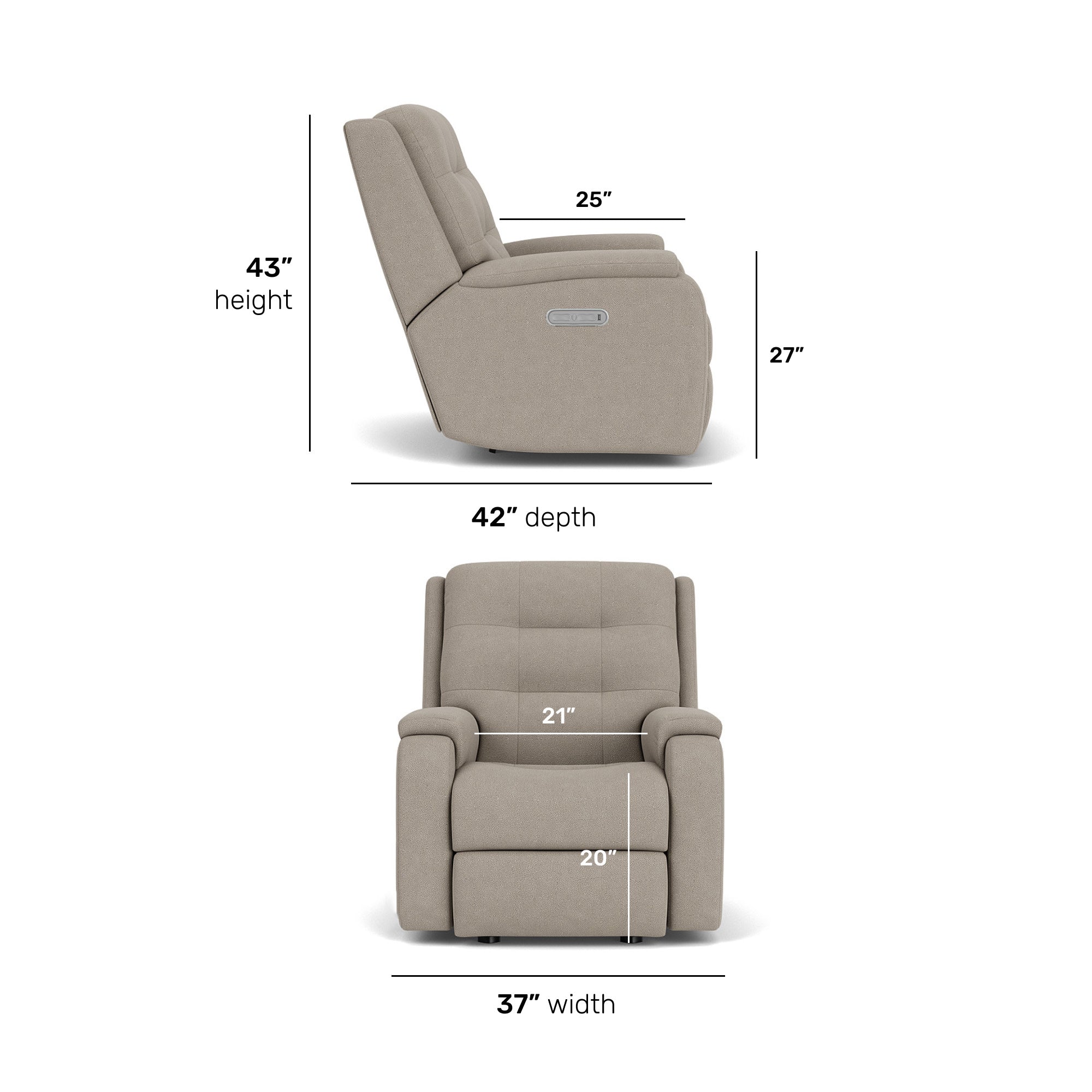 Arlo Fabric Power Rocking Recliner