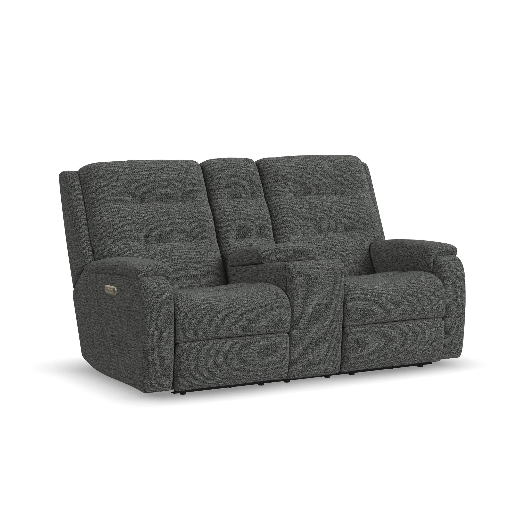Arlo Fabric Power Reclining Loveseat with Console & Power Headrests & Lumbar