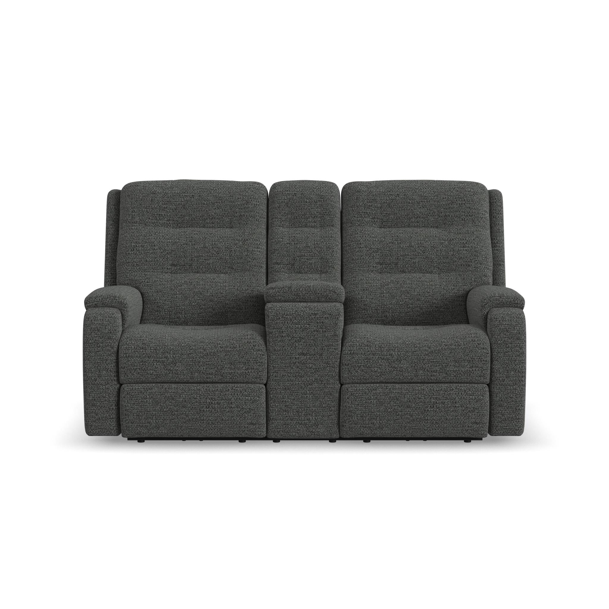 Arlo Fabric Power Reclining Loveseat with Console & Power Headrests & Lumbar