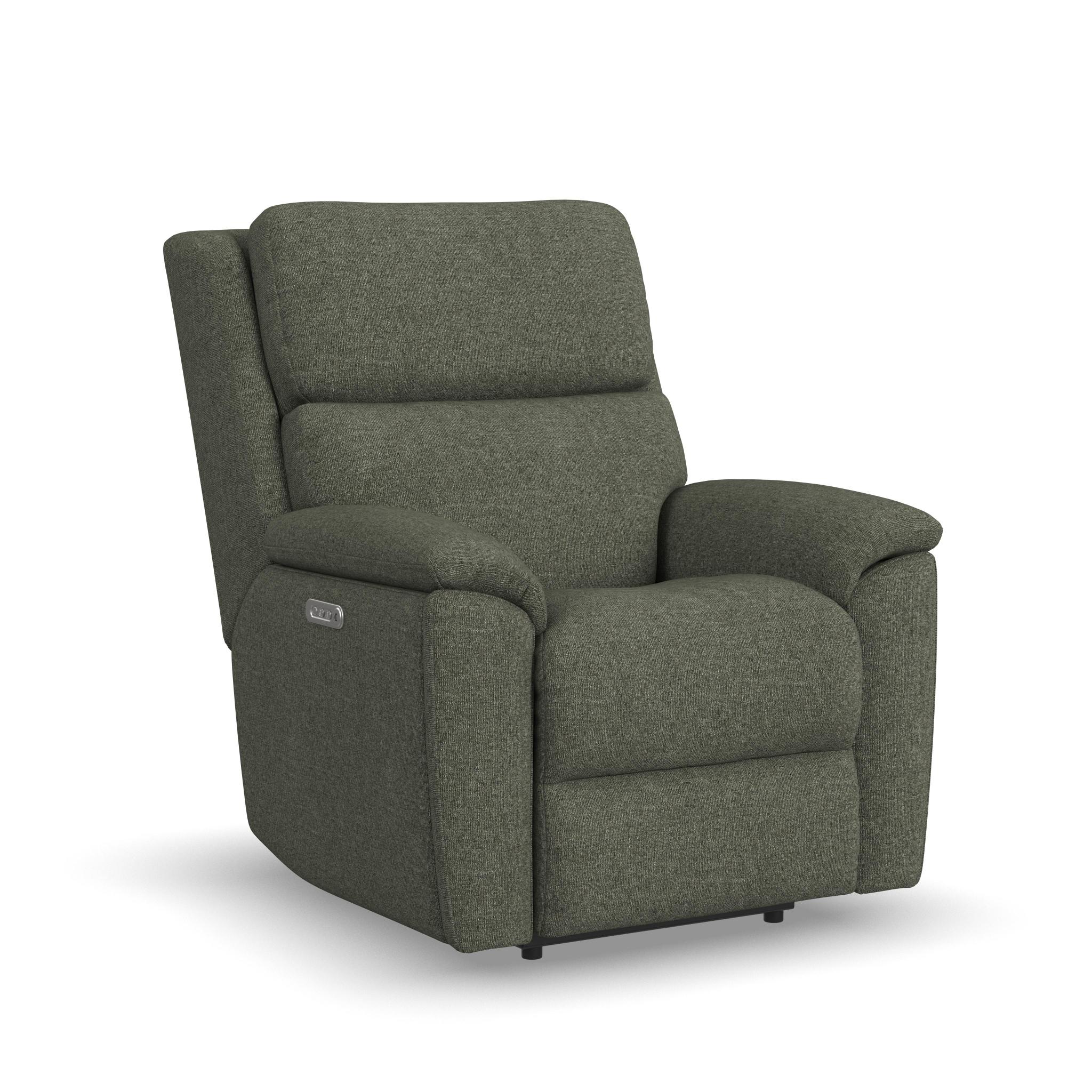 Porter Fabric & Leather Power Recliner with Power Headrest & Lumbar