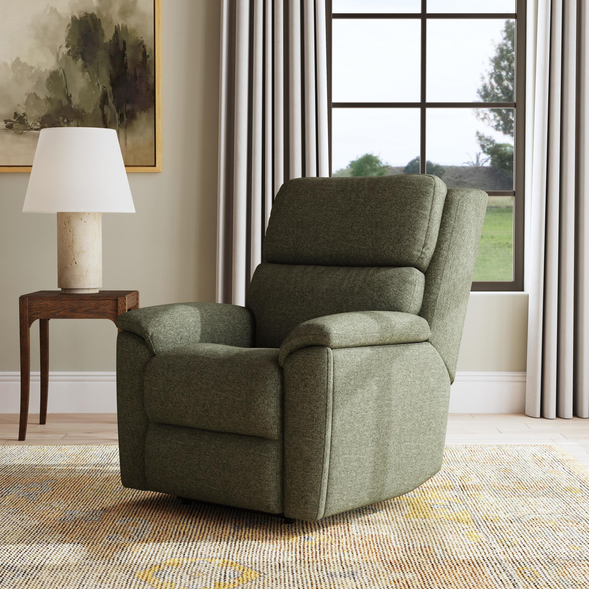 Porter Fabric & Leather Power Recliner with Power Headrest & Lumbar