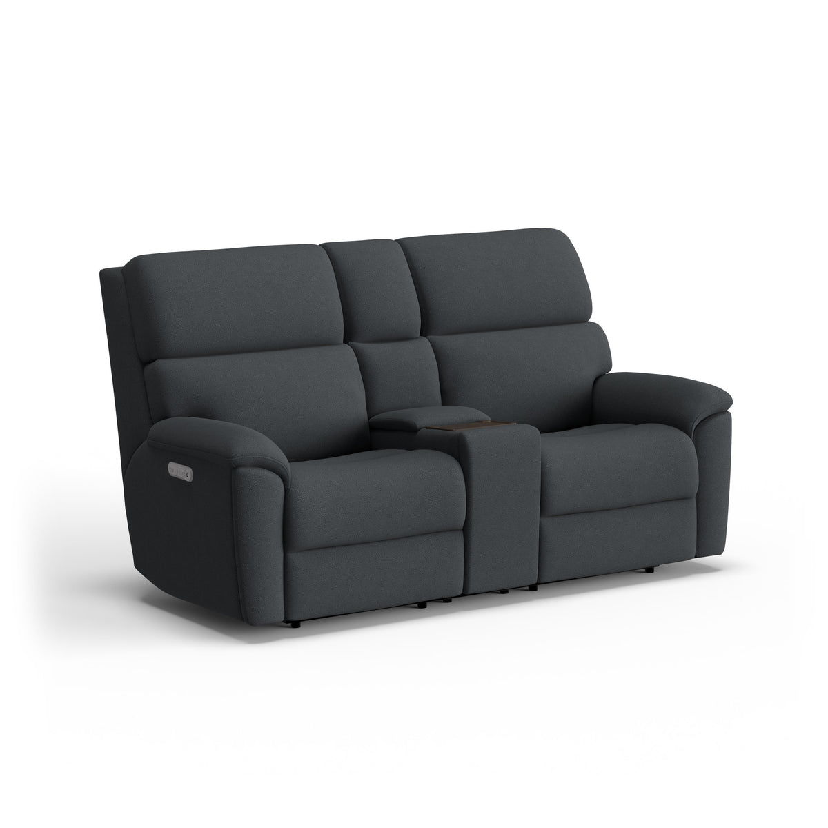 Porter Fabric Power Reclining Loveseat with Console, Power Headrest, & Lumbar