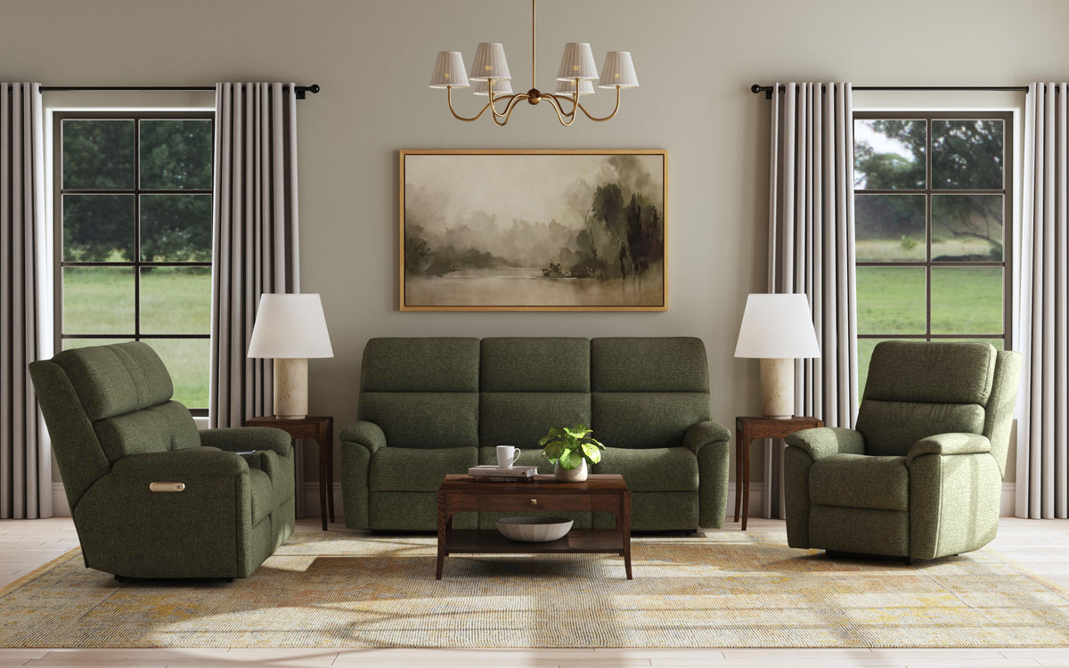 Porter Fabric Power Reclining Sofa with Console, Power Headrest, & Lumbar