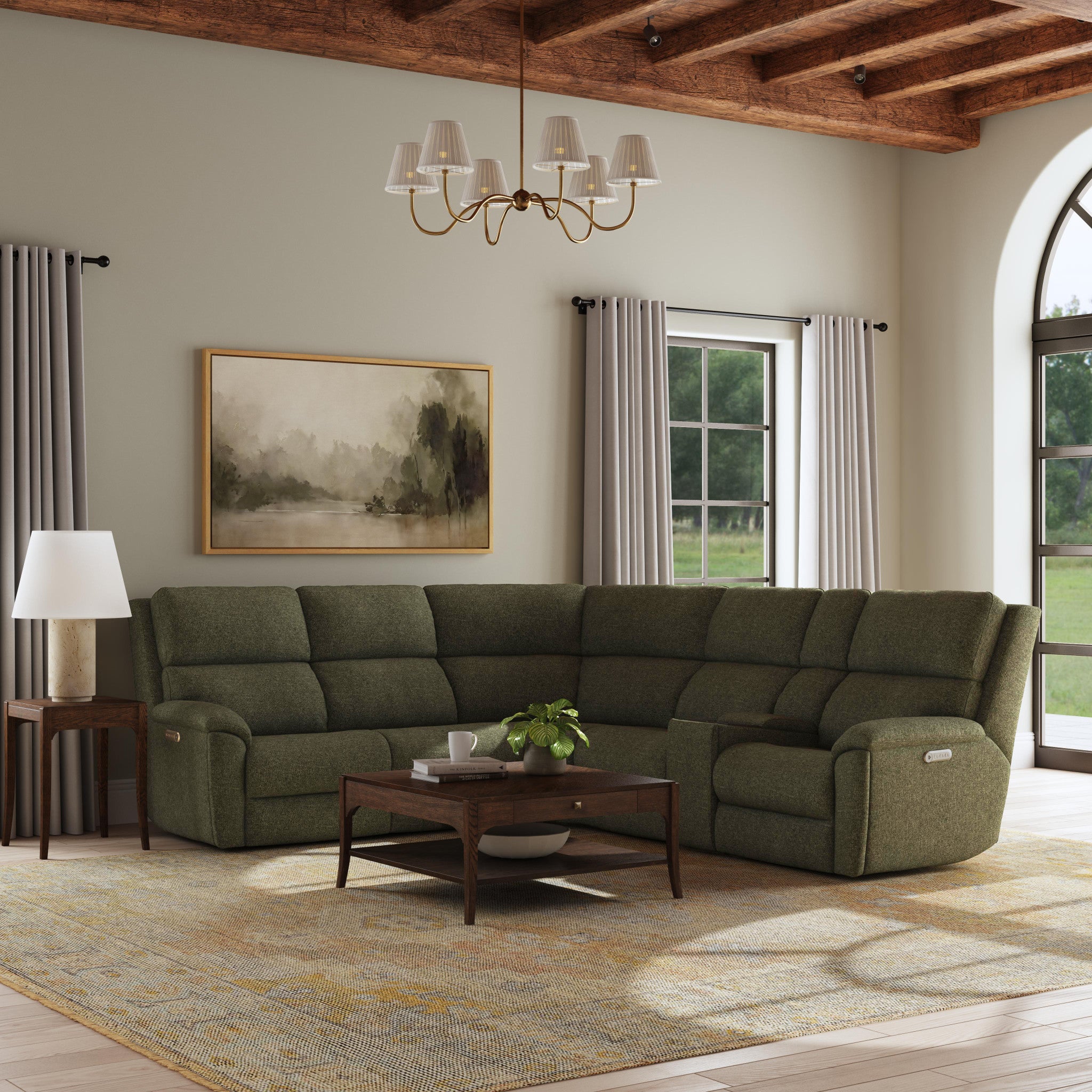 Porter Fabric Power Reclining Sectional with Power Headrest & Lumbar