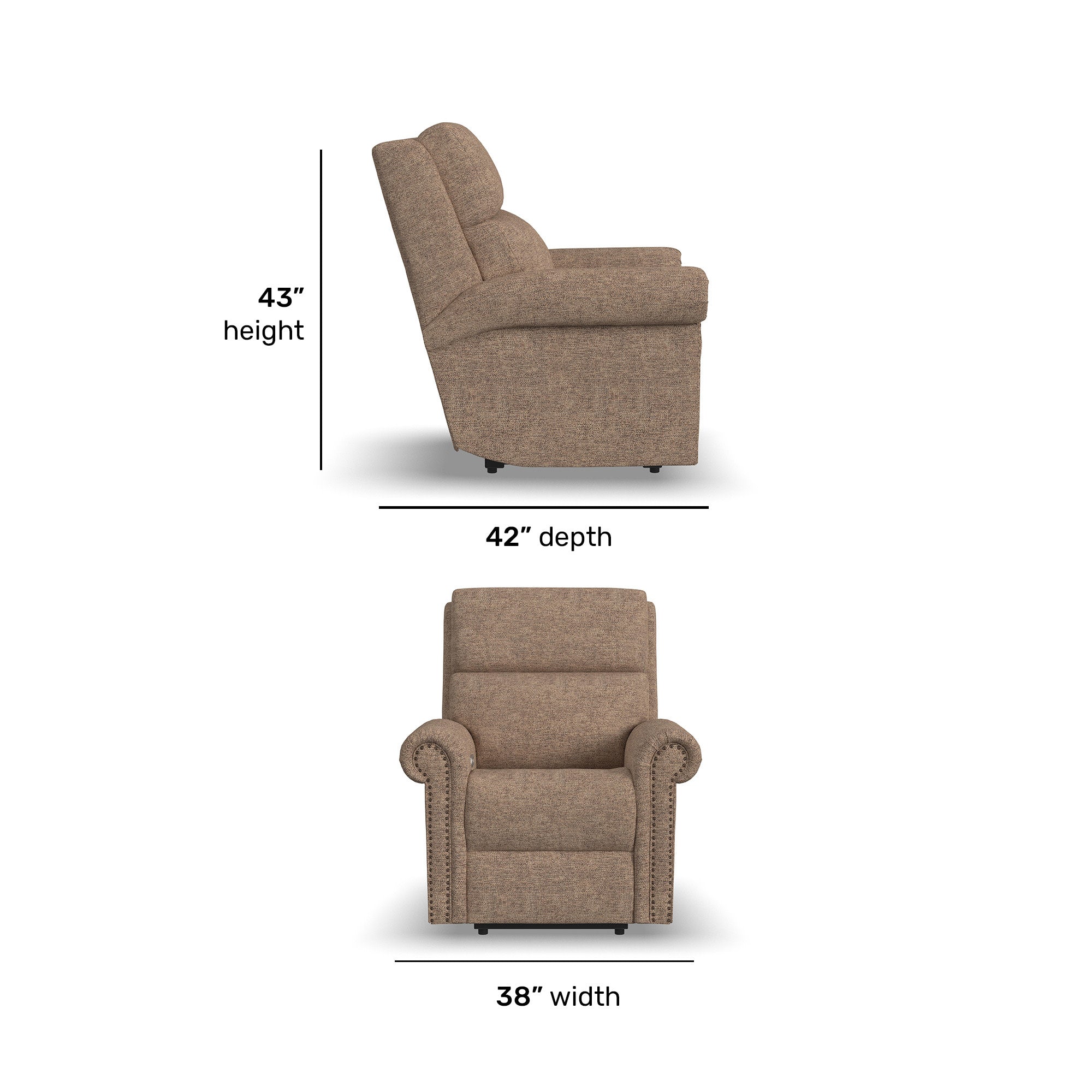 Bernard Fabric Power Recliner with Power Headrest & Lumbar