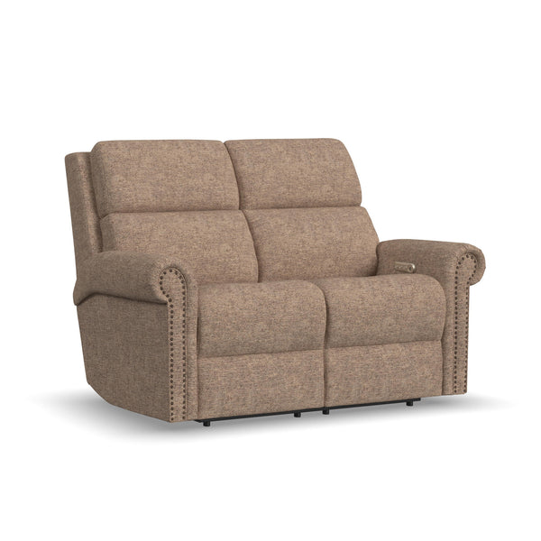 Bernard Fabric Power Reclining Loveseat with Power Headrest & Lumbar