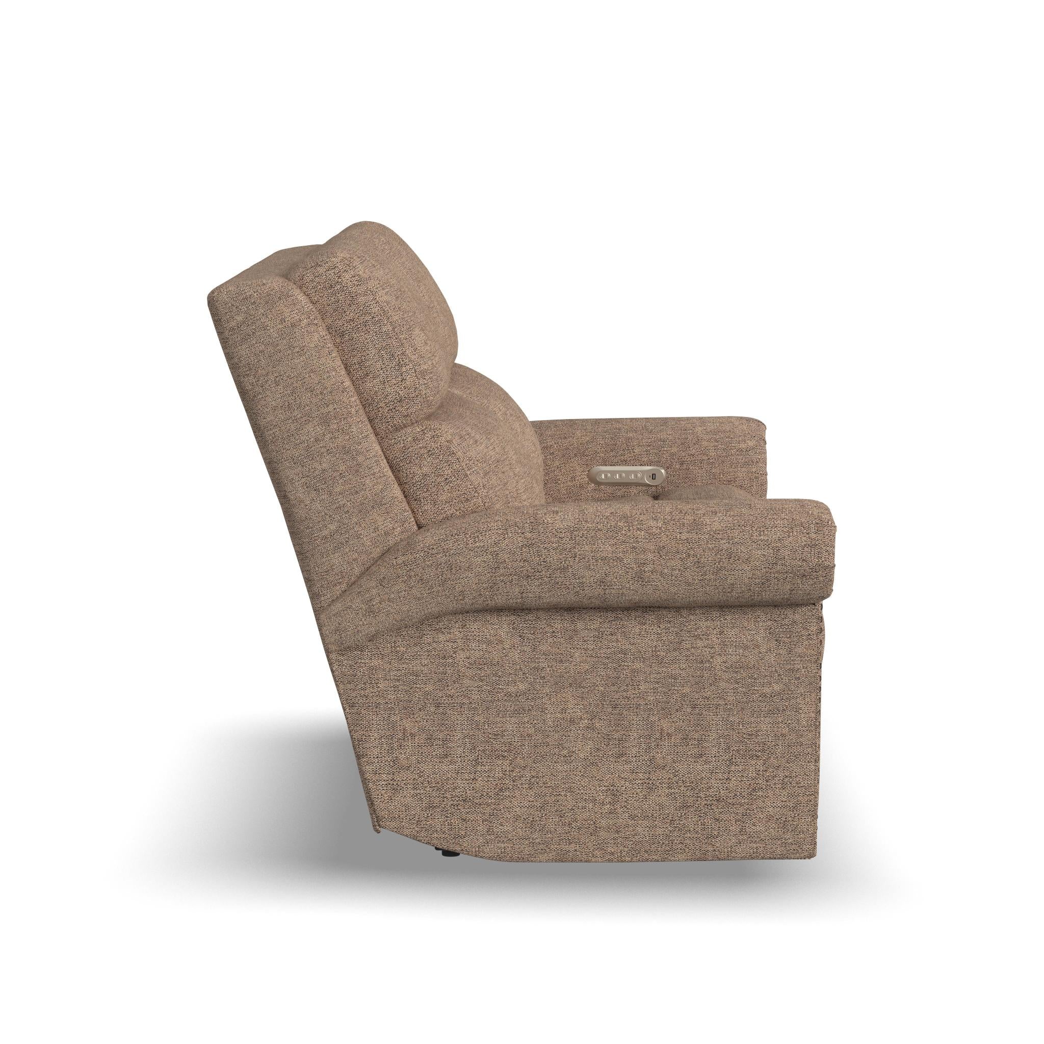 Bernard Fabric Power Reclining Loveseat with Power Headrest & Lumbar