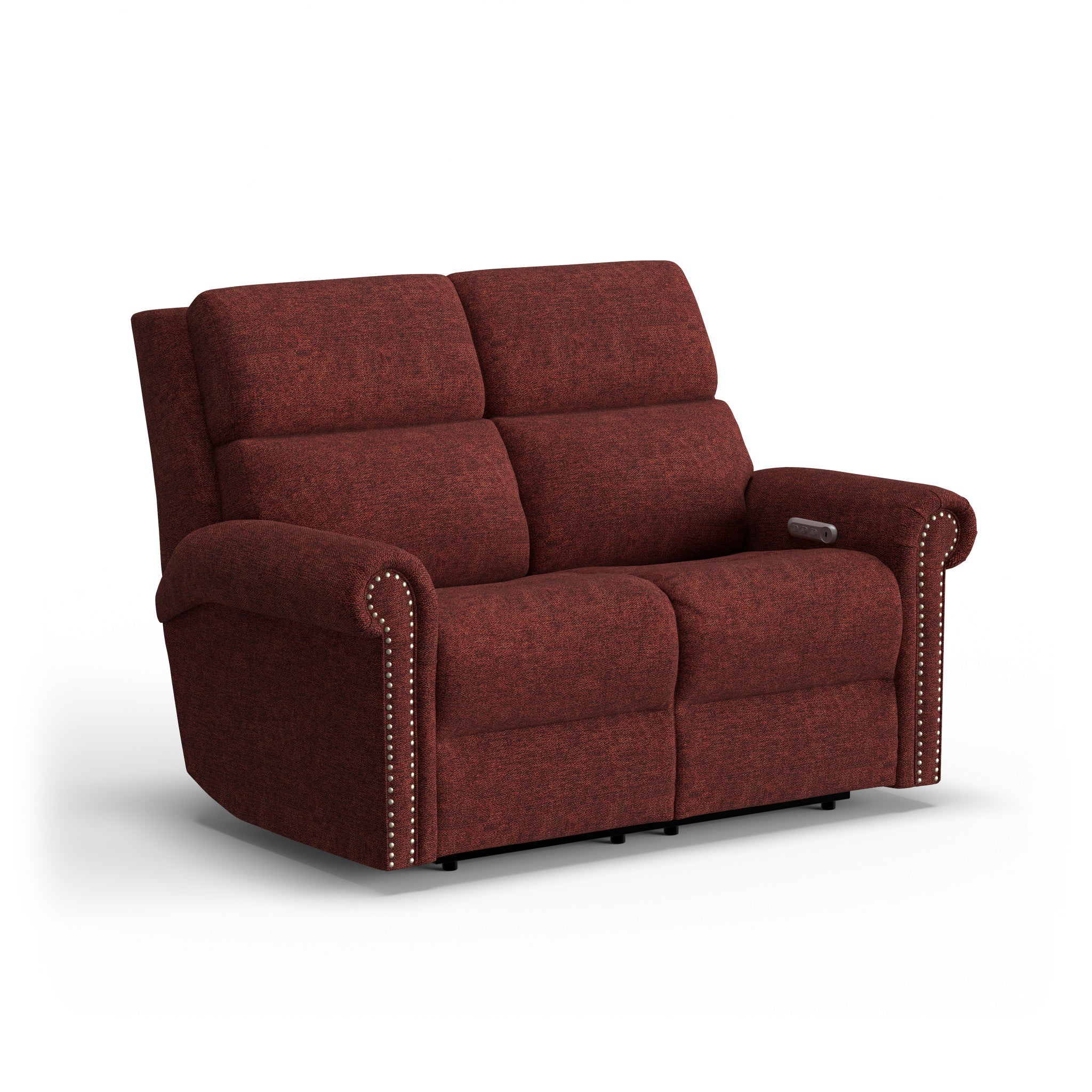 Bernard Fabric Power Reclining Loveseat with Power Headrest & Lumbar