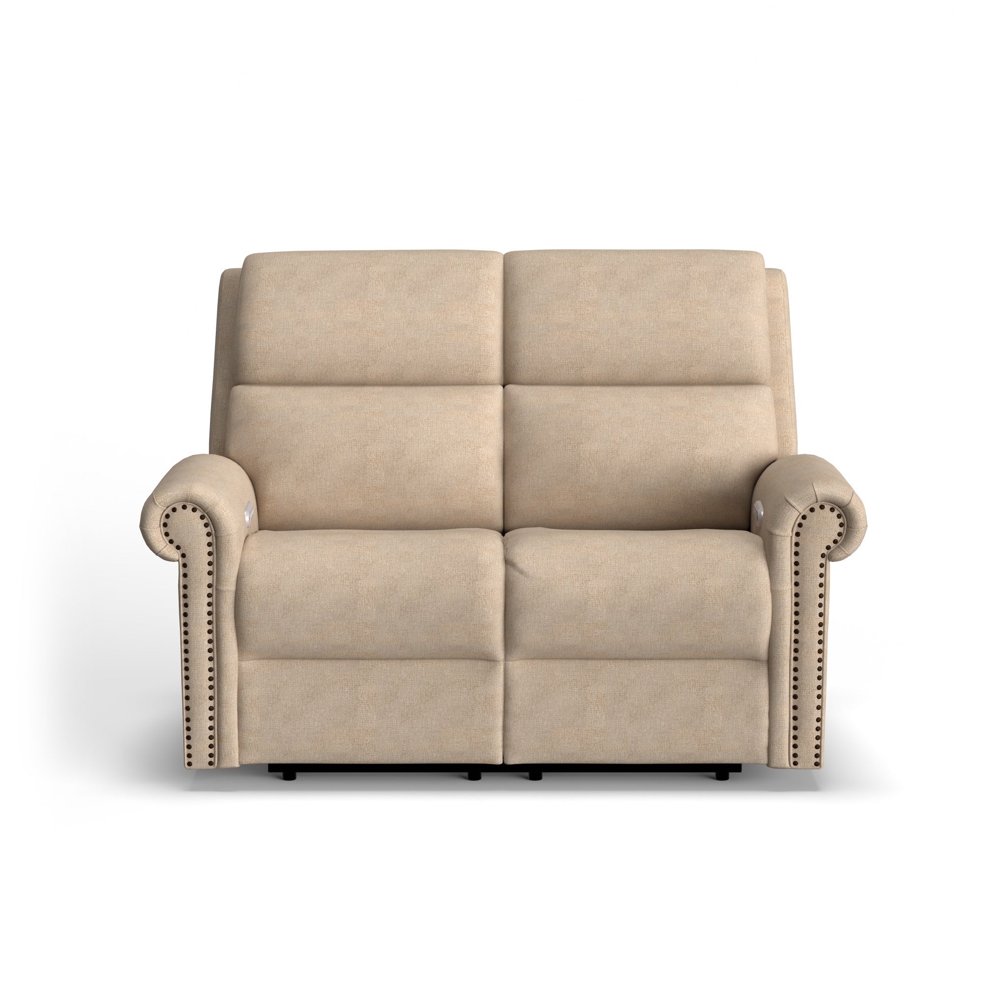 Bernard Fabric Power Reclining Loveseat with Power Headrest & Lumbar
