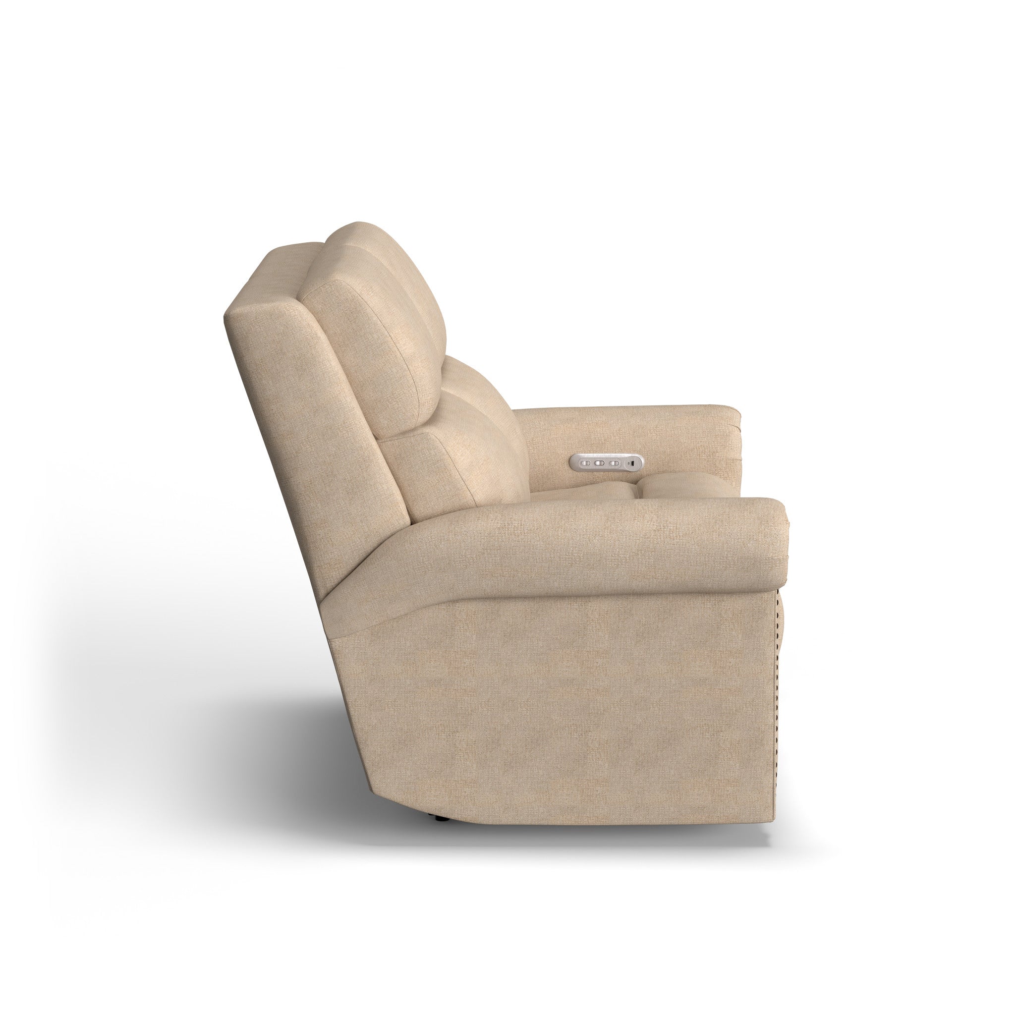 Bernard Fabric Power Reclining Loveseat with Power Headrest & Lumbar