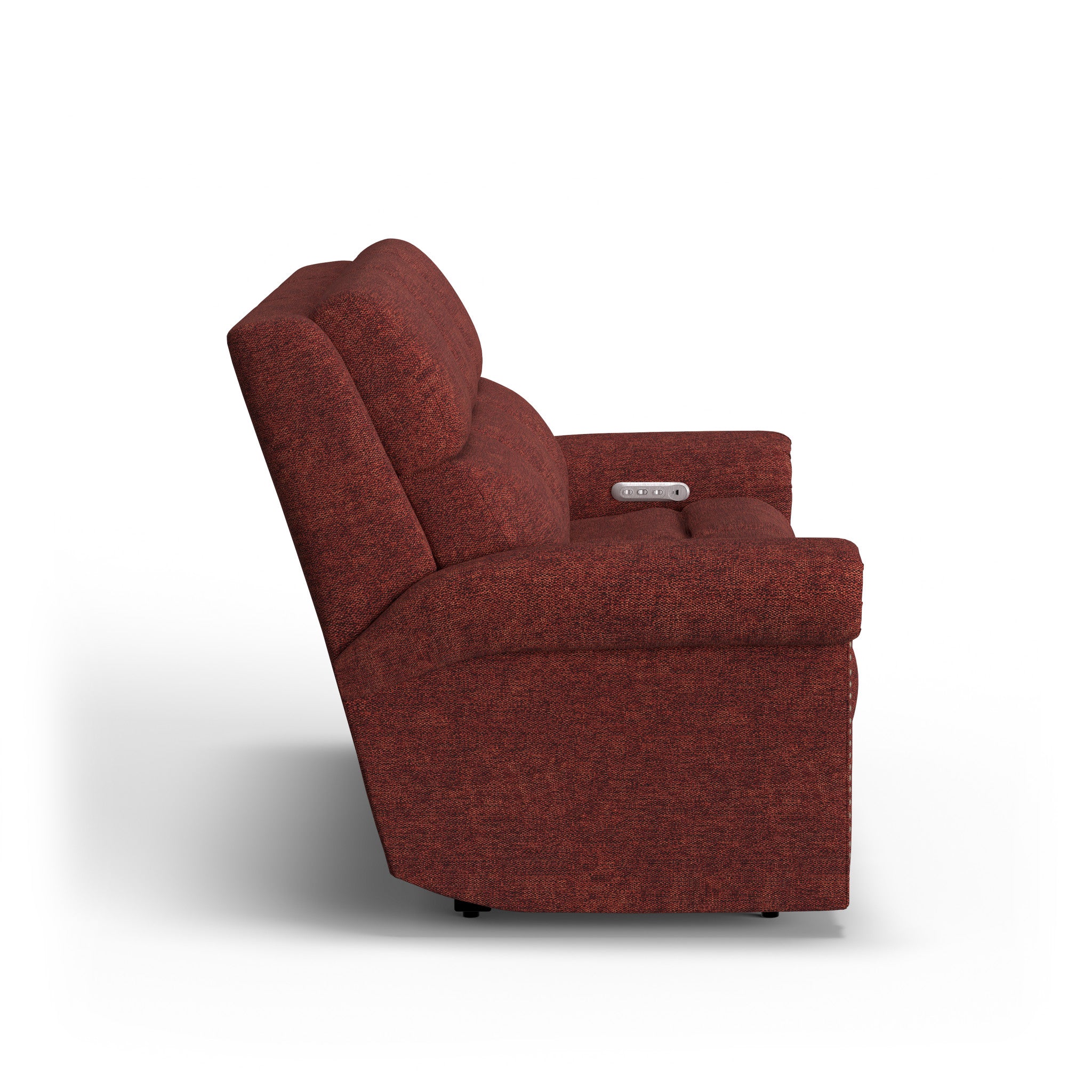 Bernard Fabric Power Reclining Sofa with Console, Power Headrest, & Lumbar