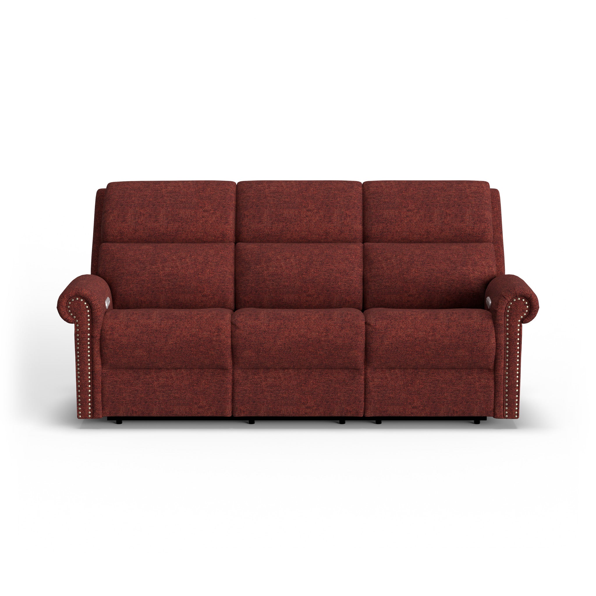 Bernard Fabric Power Reclining Sofa with Console, Power Headrest, & Lumbar