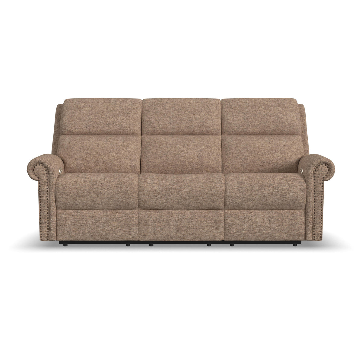 Bernard Fabric Power Reclining Sofa with Console, Power Headrest, & Lumbar