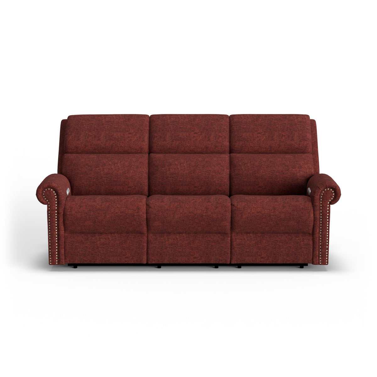 Bernard Fabric Power Reclining Sofa with Console, Power Headrest, & Lumbar