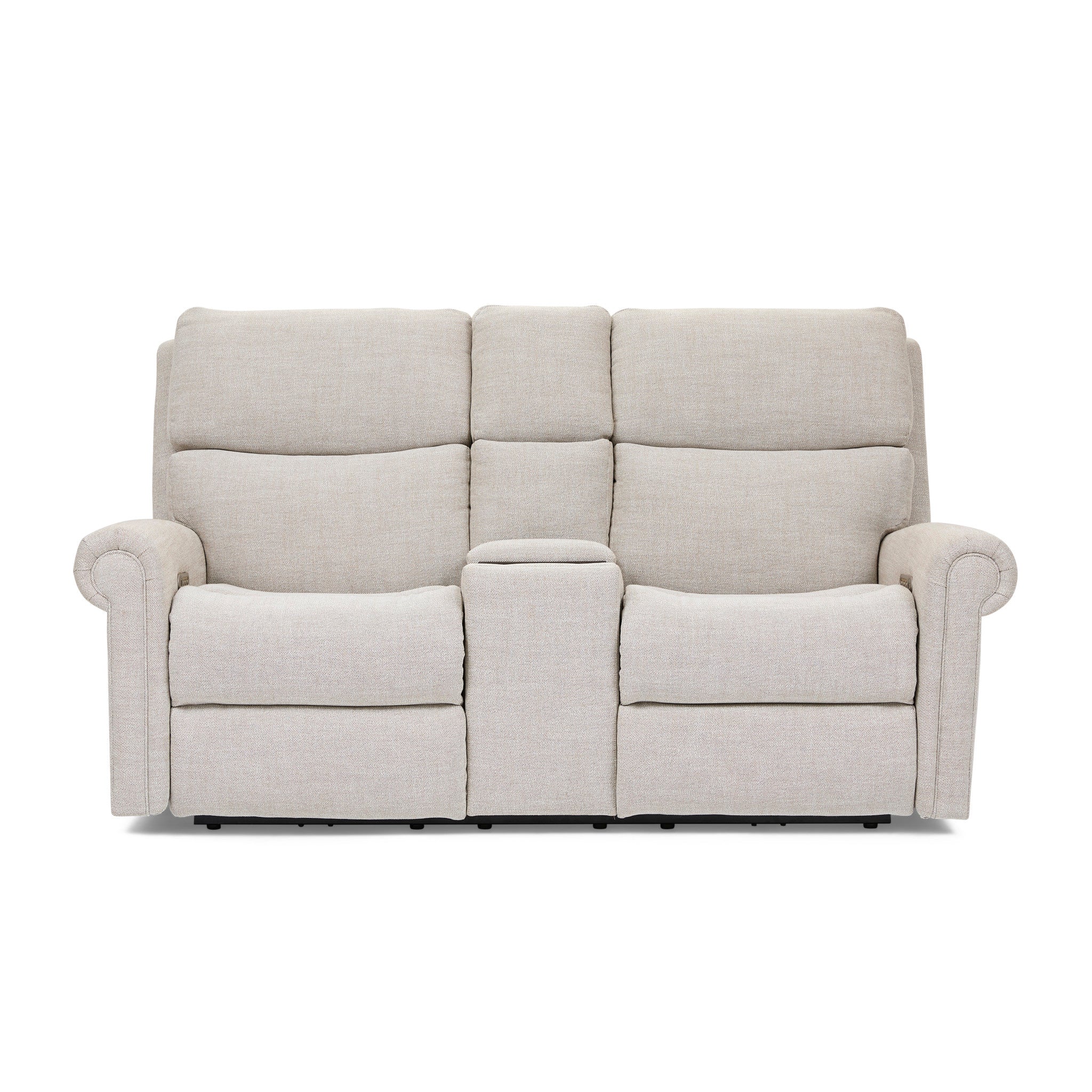 Bernard Fabric Power Reclining Loveseat with Console, Power Headrest, & Lumbar