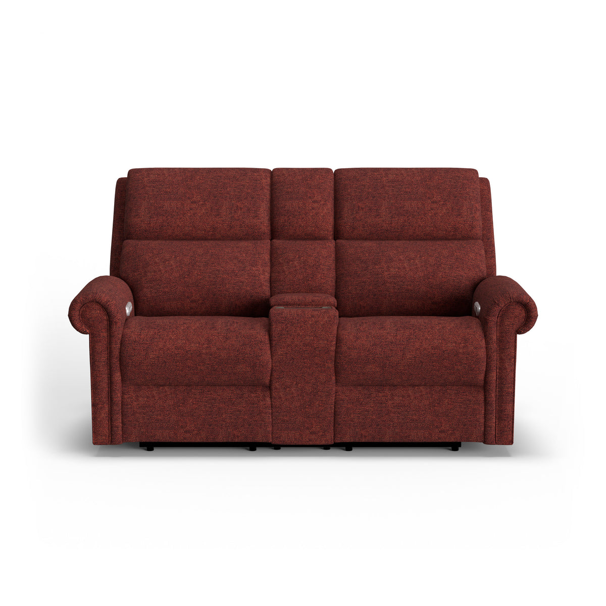 Bernard Fabric Power Reclining Loveseat with Console, Power Headrest, & Lumbar