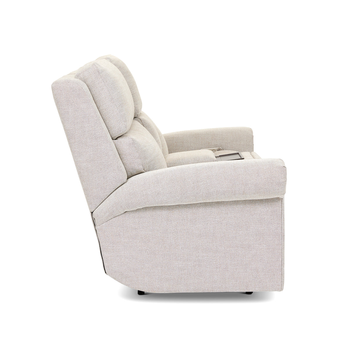 Bernard Fabric Power Reclining Loveseat with Console, Power Headrest, & Lumbar