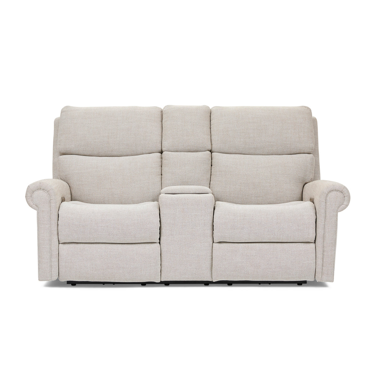 Bernard Fabric Power Reclining Loveseat with Console, Power Headrest, & Lumbar