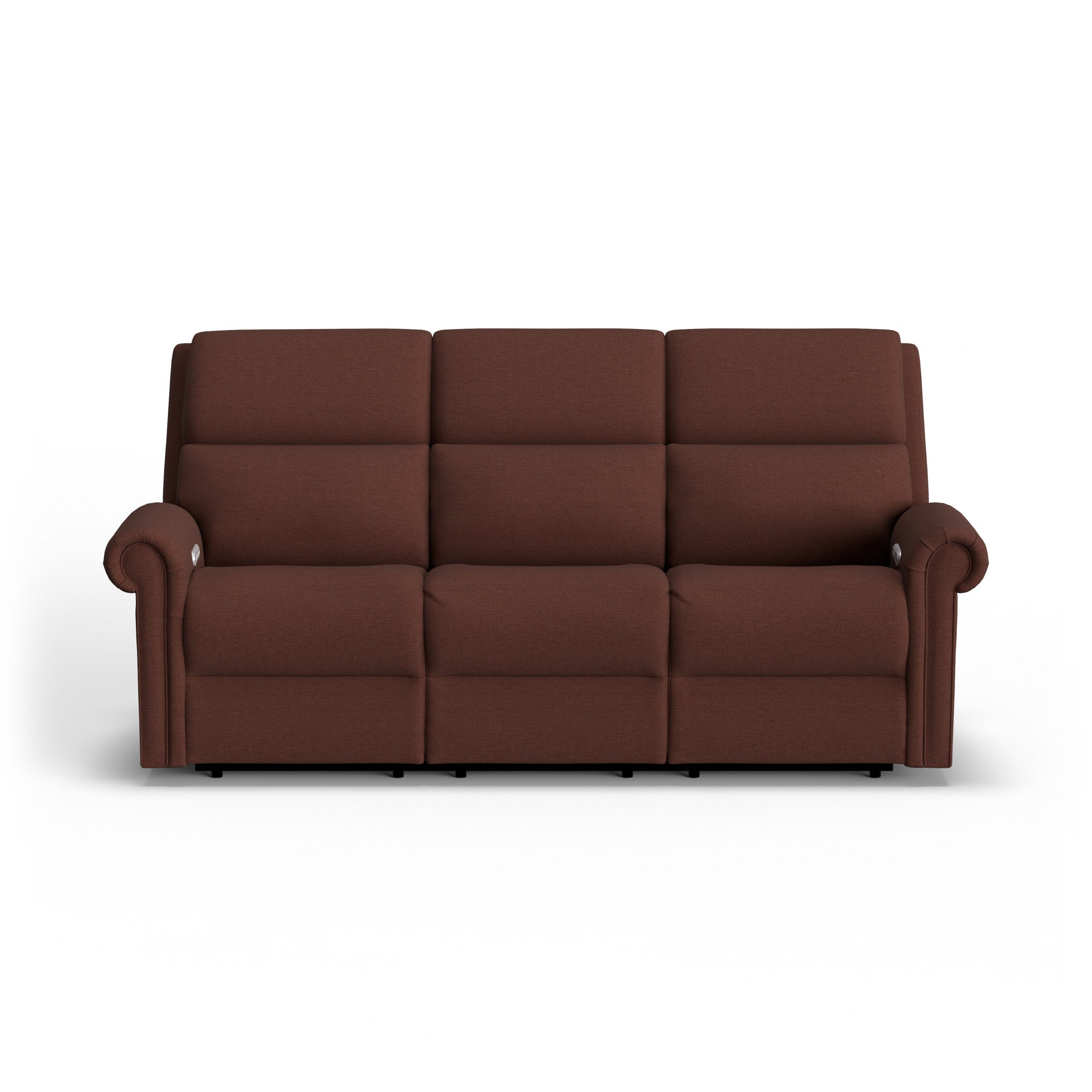 Bernard Fabric Power Reclining Sofa with Console, Power Headrest, & Lumbar