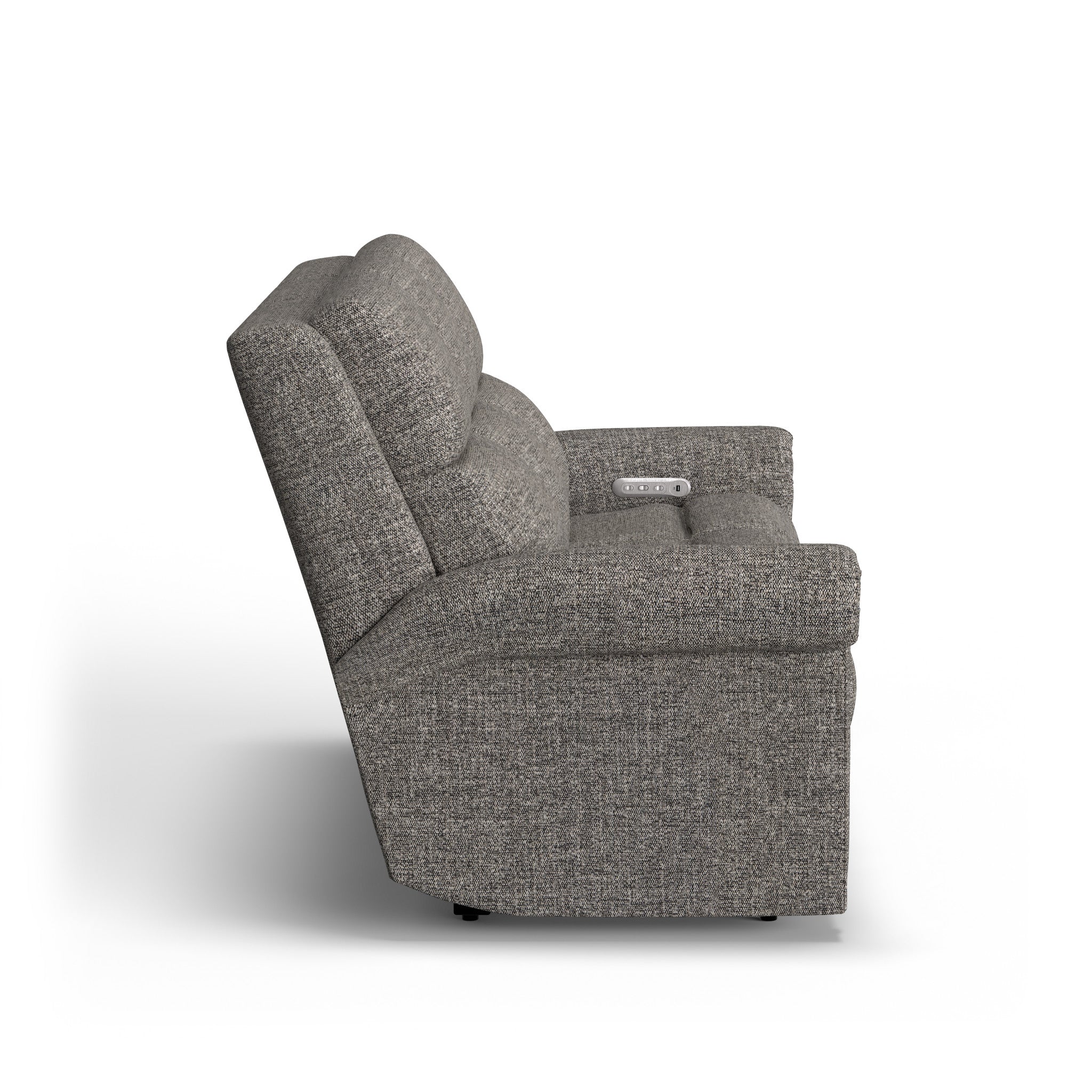 Bernard Fabric Power Reclining Sofa with Console, Power Headrest, & Lumbar