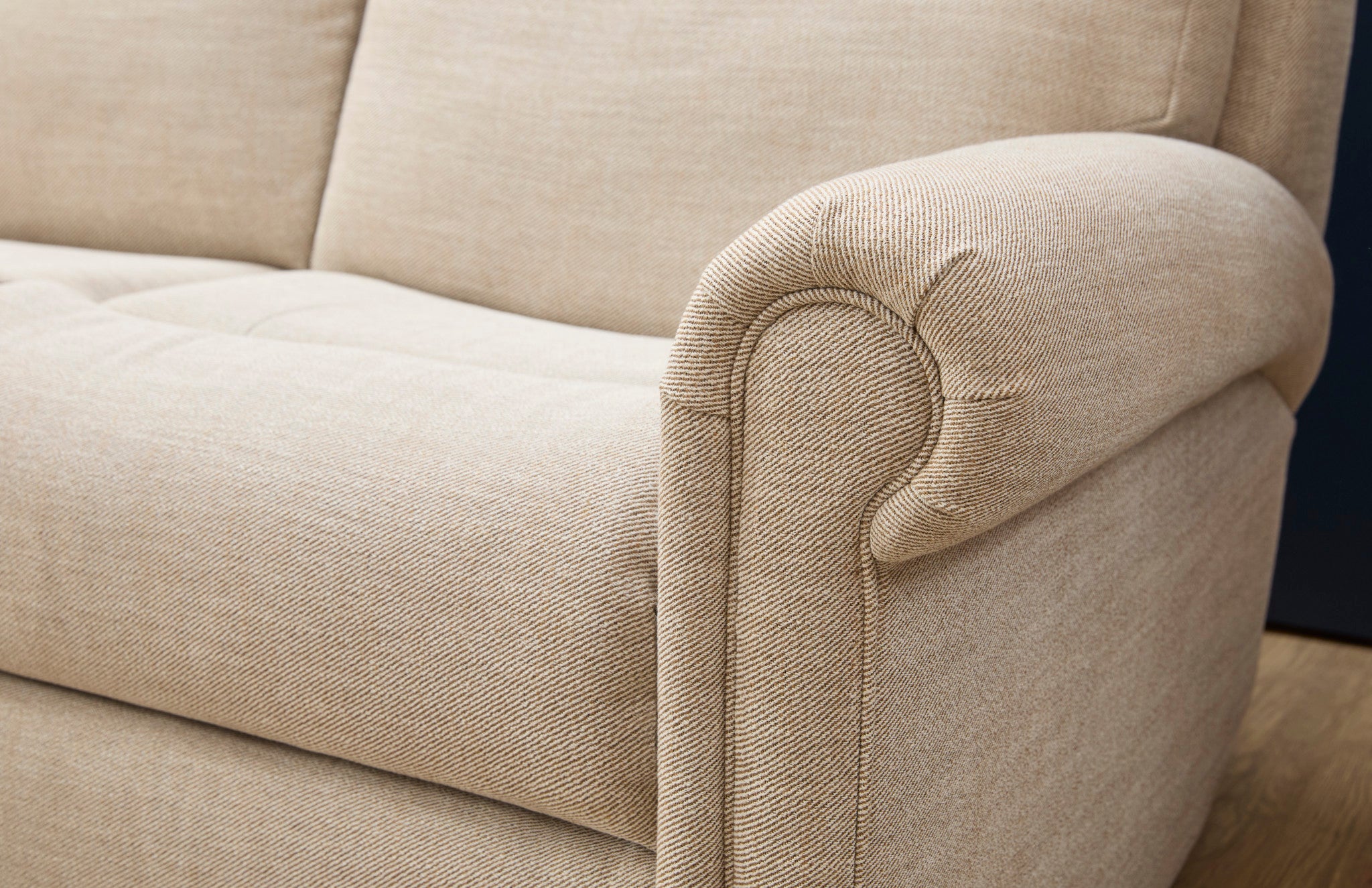 Bernard Fabric Power Reclining Sofa with Console, Power Headrest, & Lumbar