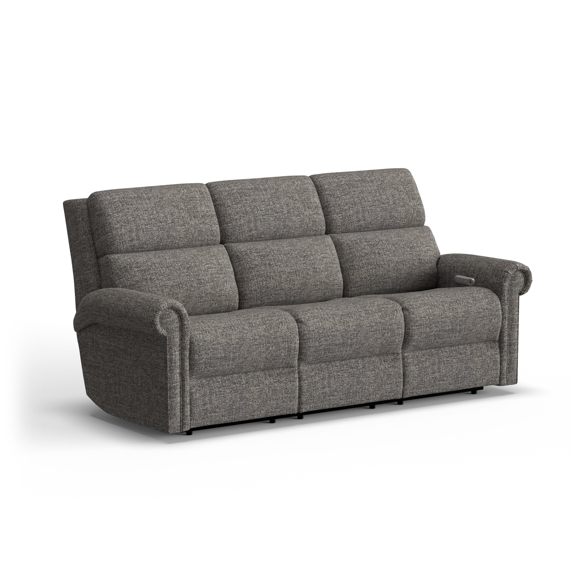 Bernard Fabric Power Reclining Sofa with Console, Power Headrest, & Lumbar