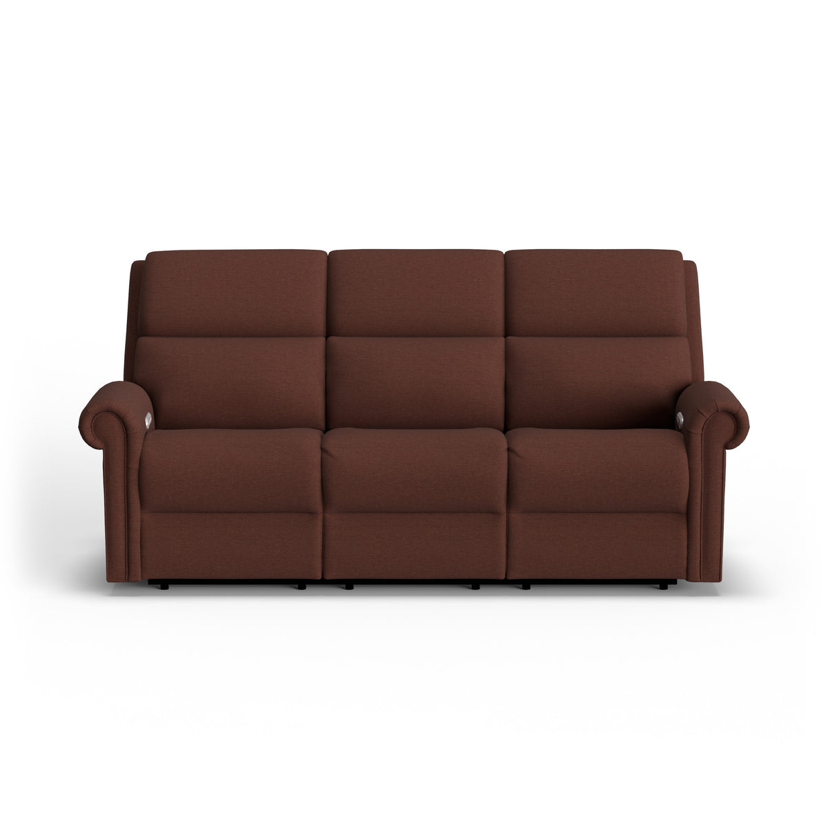 Bernard Fabric Power Reclining Sofa with Console, Power Headrest, & Lumbar
