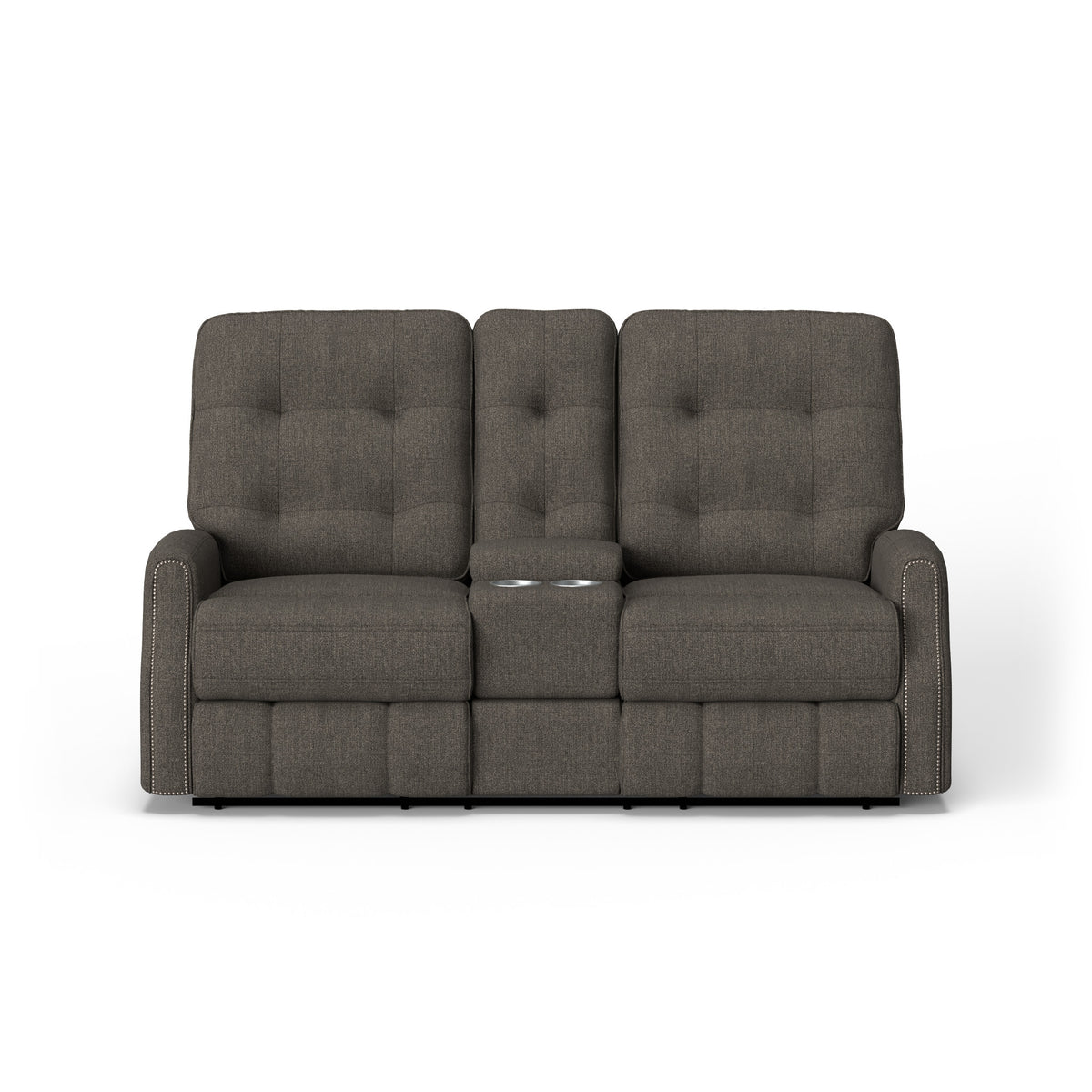 Devon Fabric Power Reclining Loveseat with Console & Power Headrests