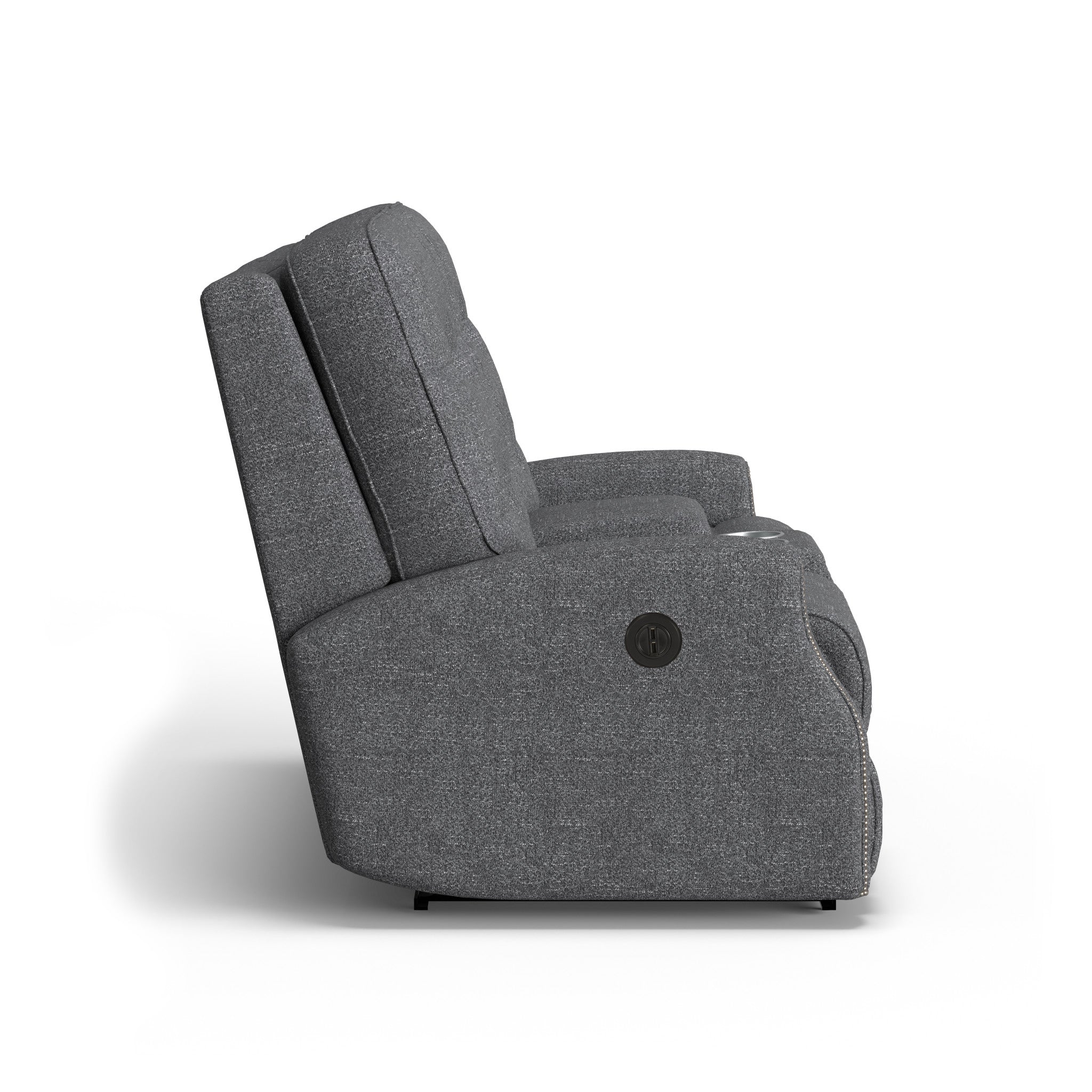 Devon Fabric Power Reclining Loveseat with Console