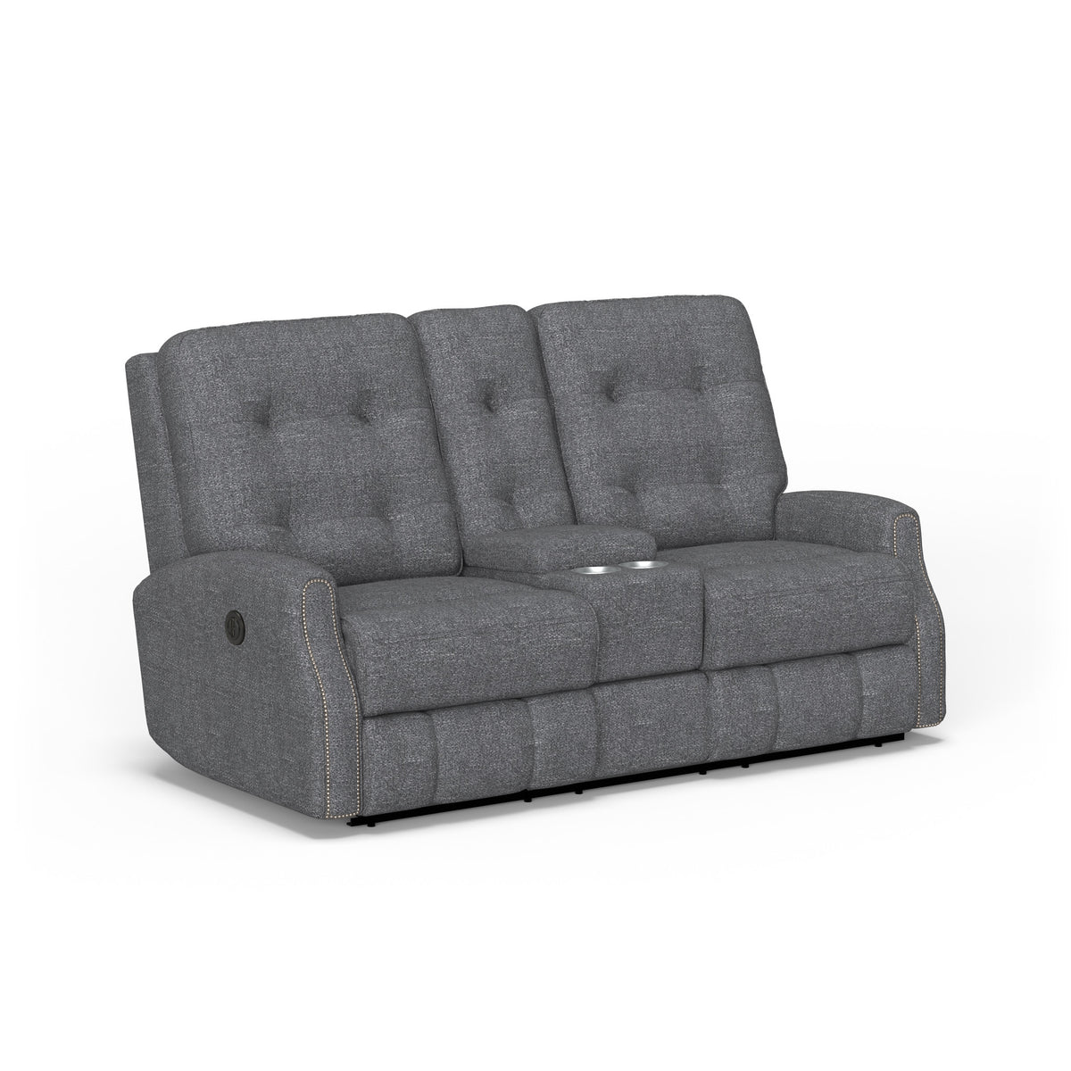 Devon Fabric Power Reclining Loveseat with Console