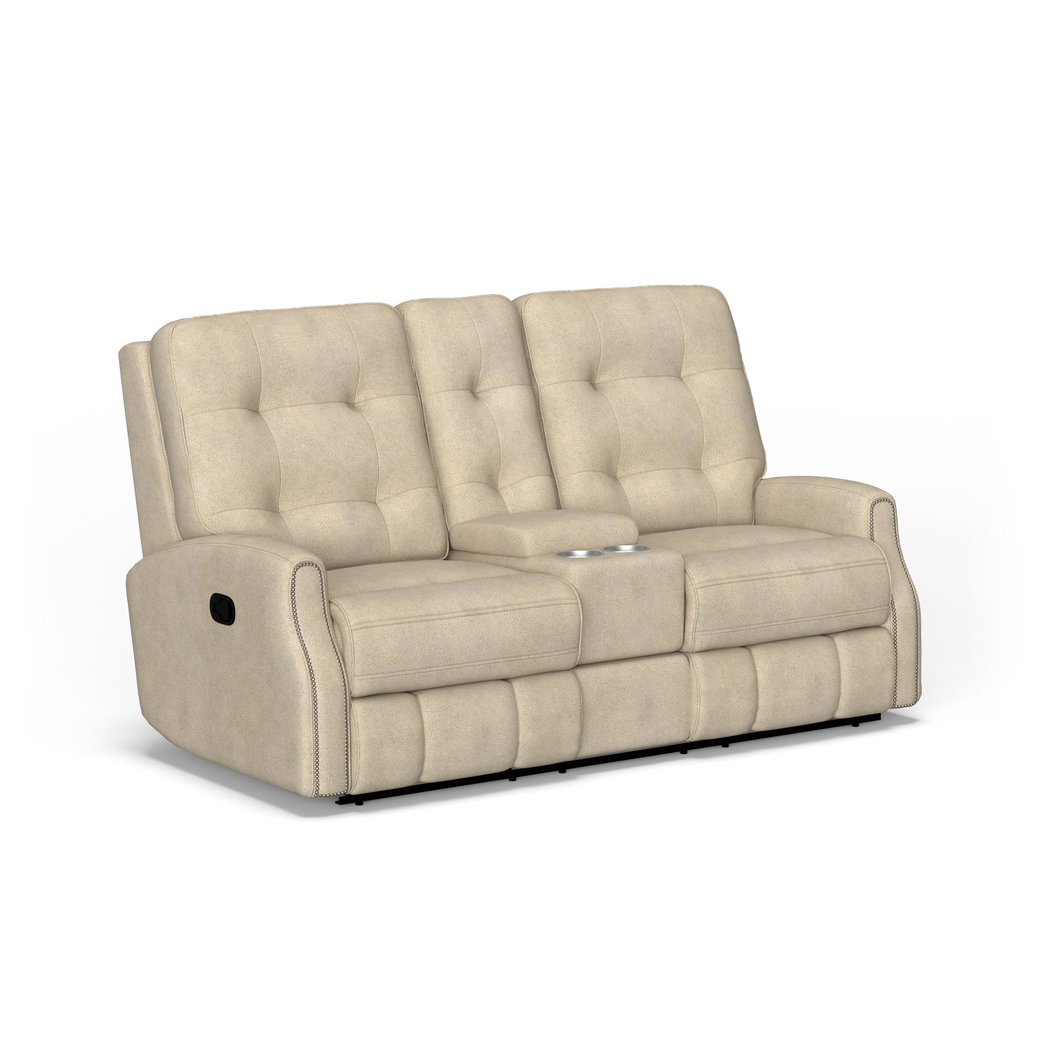 Devon Fabric Reclining Loveseat with Console