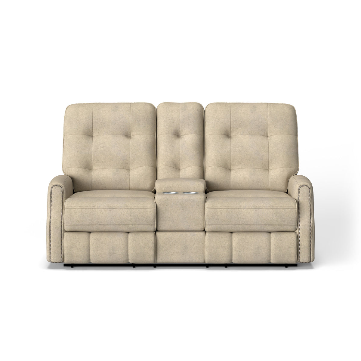 Devon Fabric Reclining Loveseat with Console