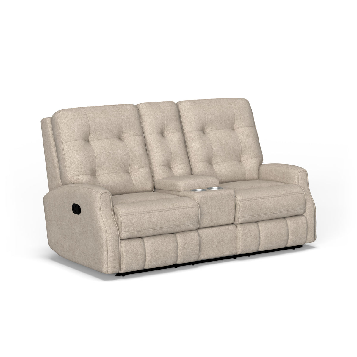 Devon Fabric Reclining Loveseat with Console