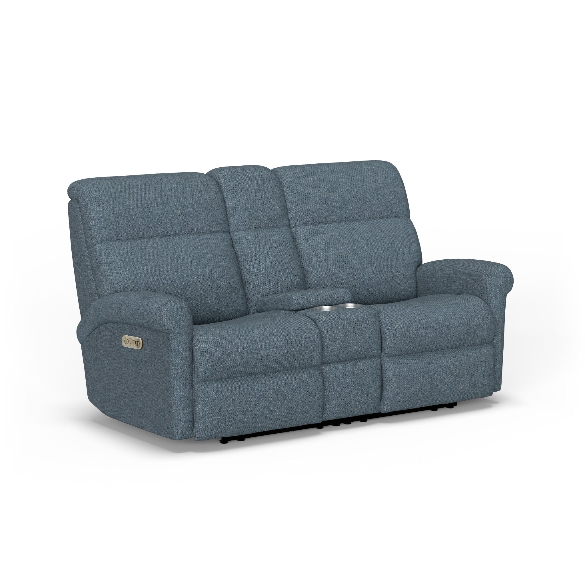 Davis Fabric Power Reclining Loveseat with Console & Power Headrests