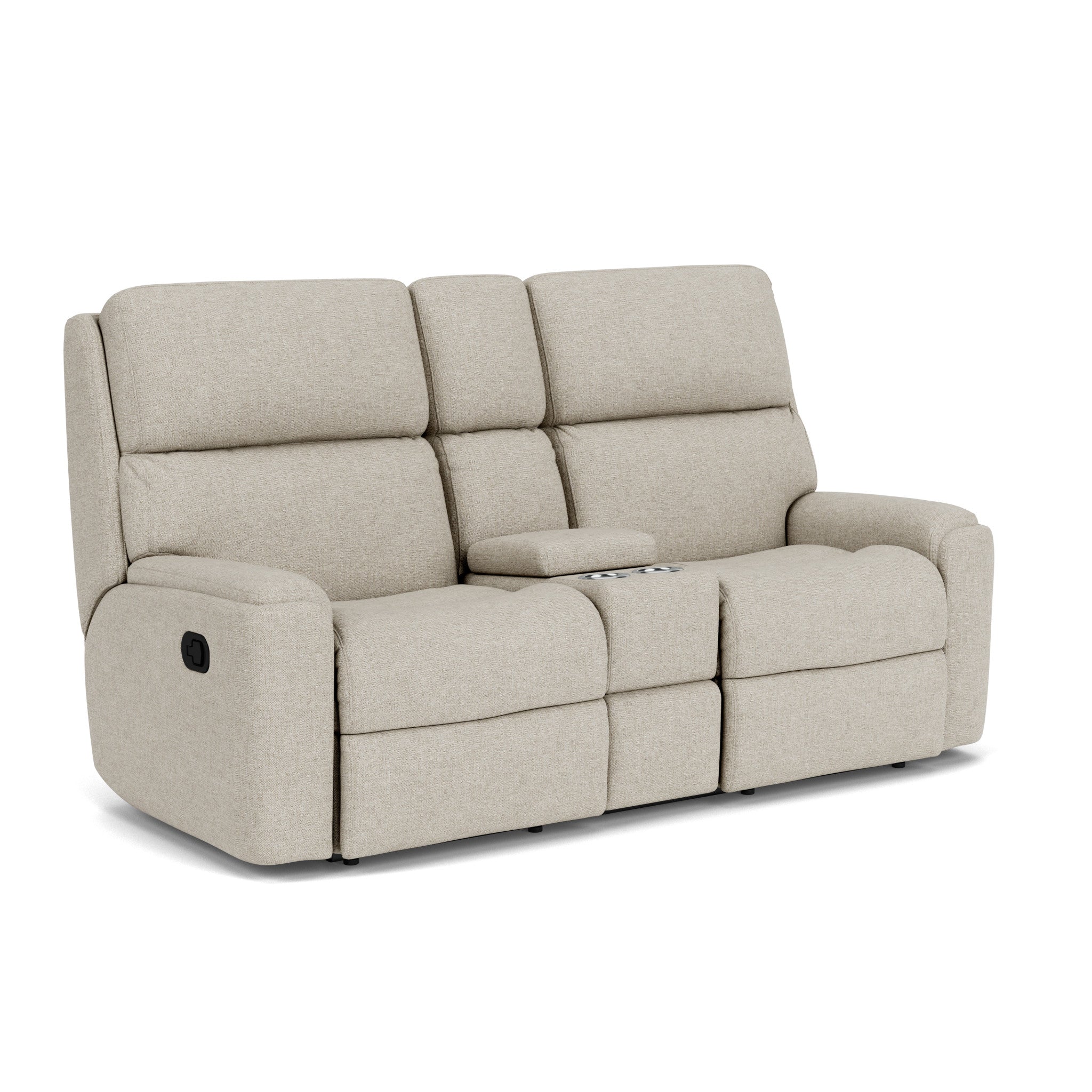 Rio Fabric Reclining Loveseat with Console