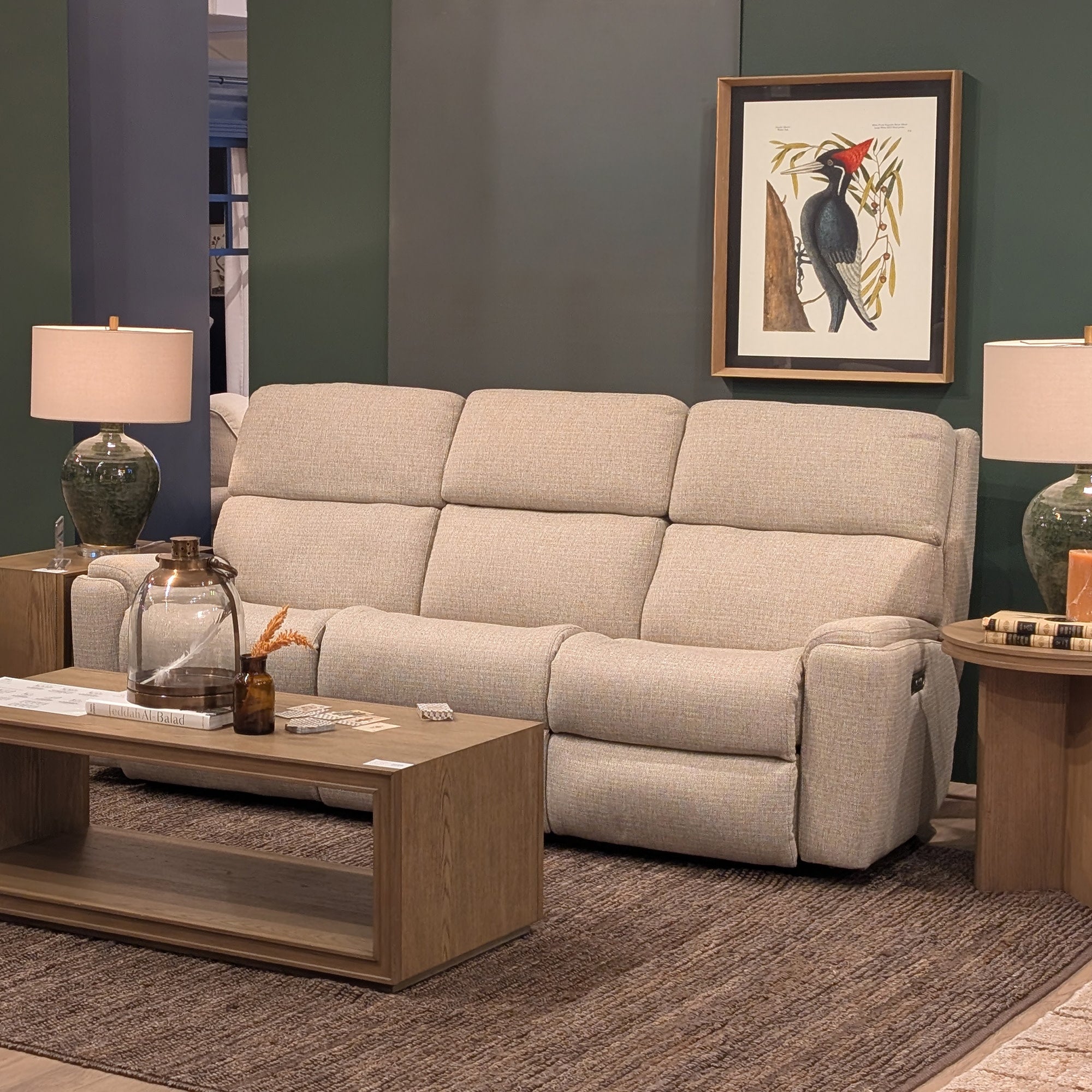 Rio Fabric Power Reclining Sofa with Power Headrests