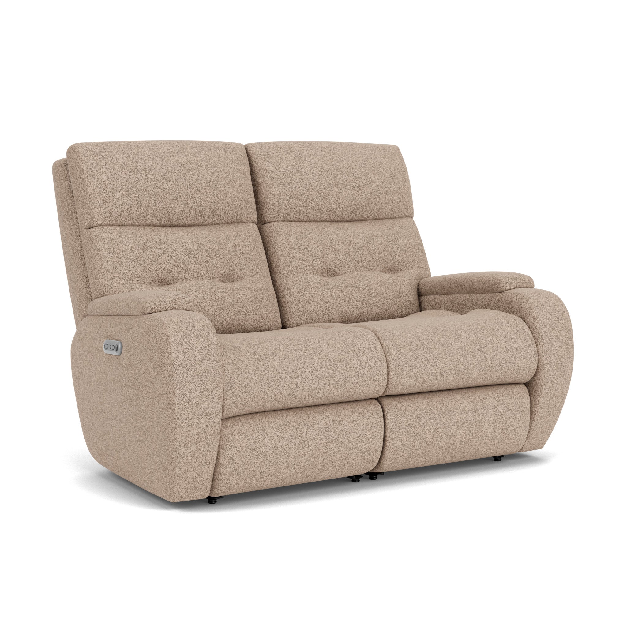 Strait Fabric Power Reclining Loveseat with Power Headrests